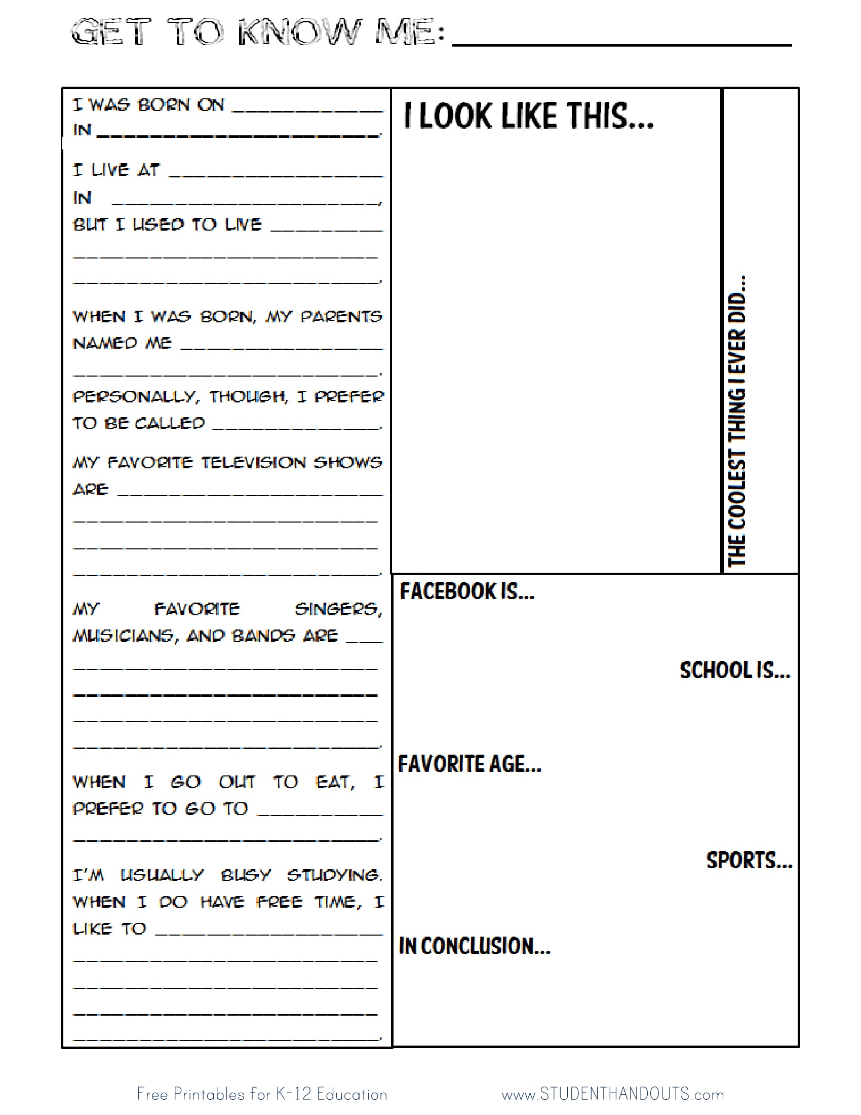 FREE 14 Student Information Forms In MS Word PDF