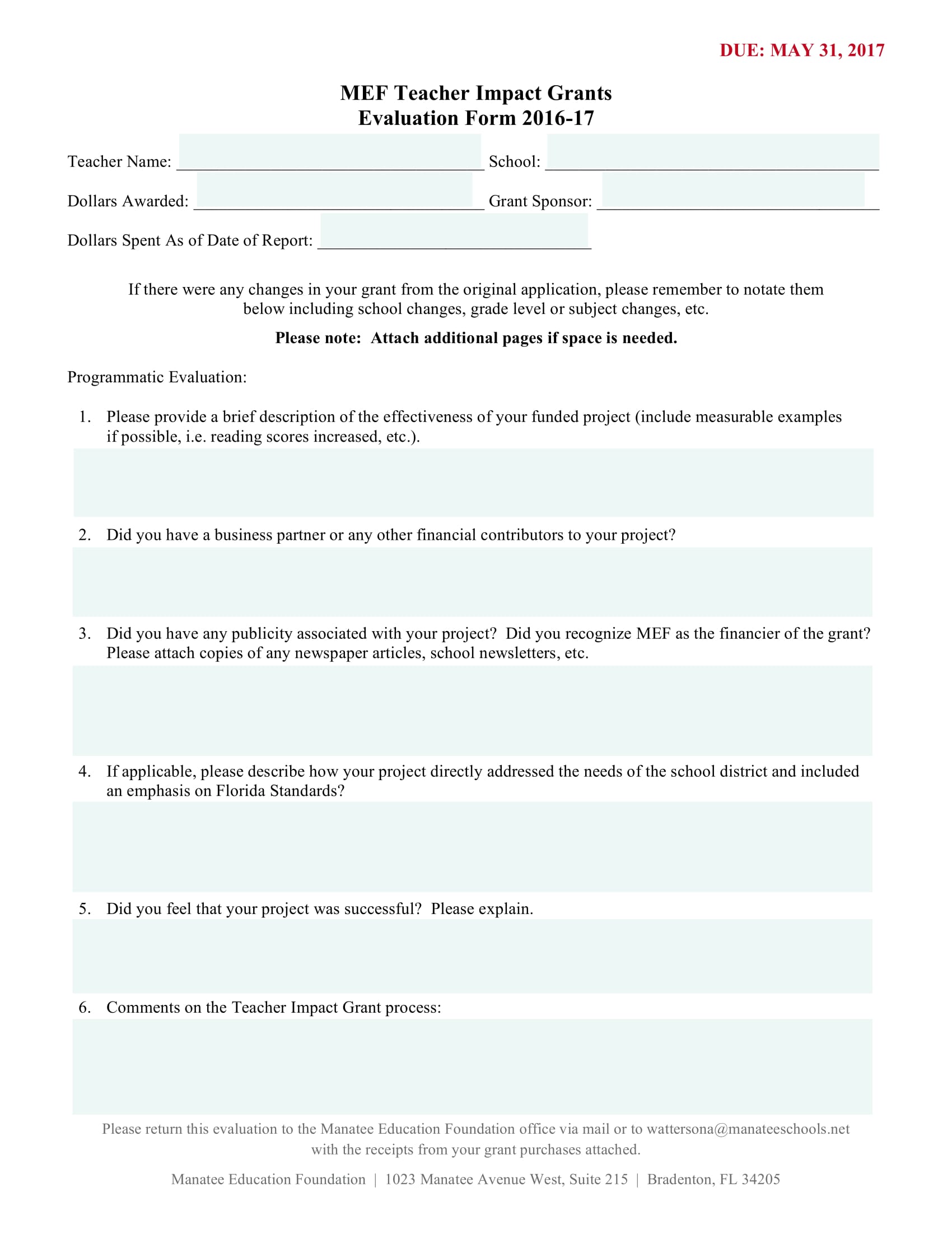 teacher impact grant evaluation form 1