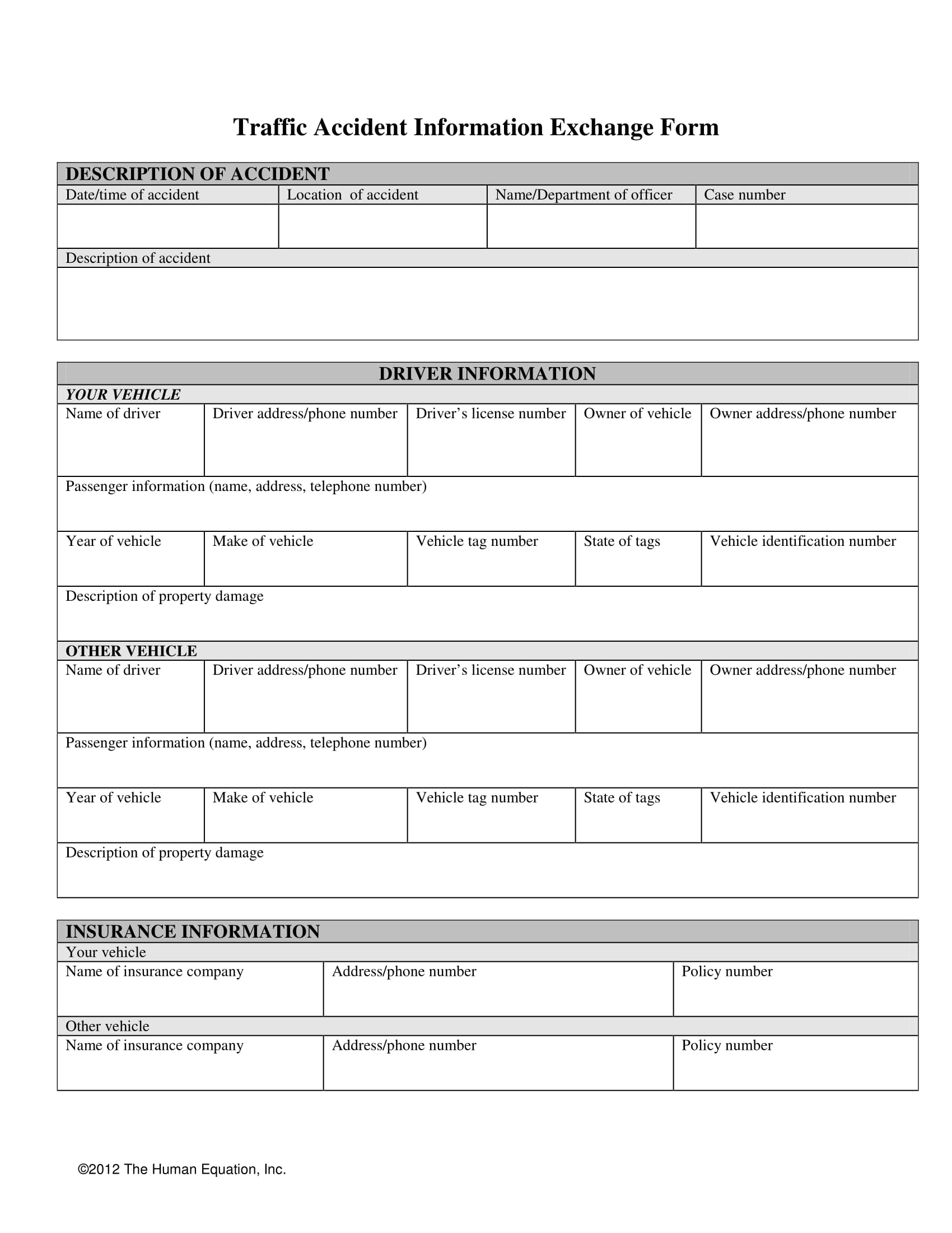 FREE 13+ Accident Information Forms in MS Word PDF FREE 13+ Accident Information Forms in MS Word PDF