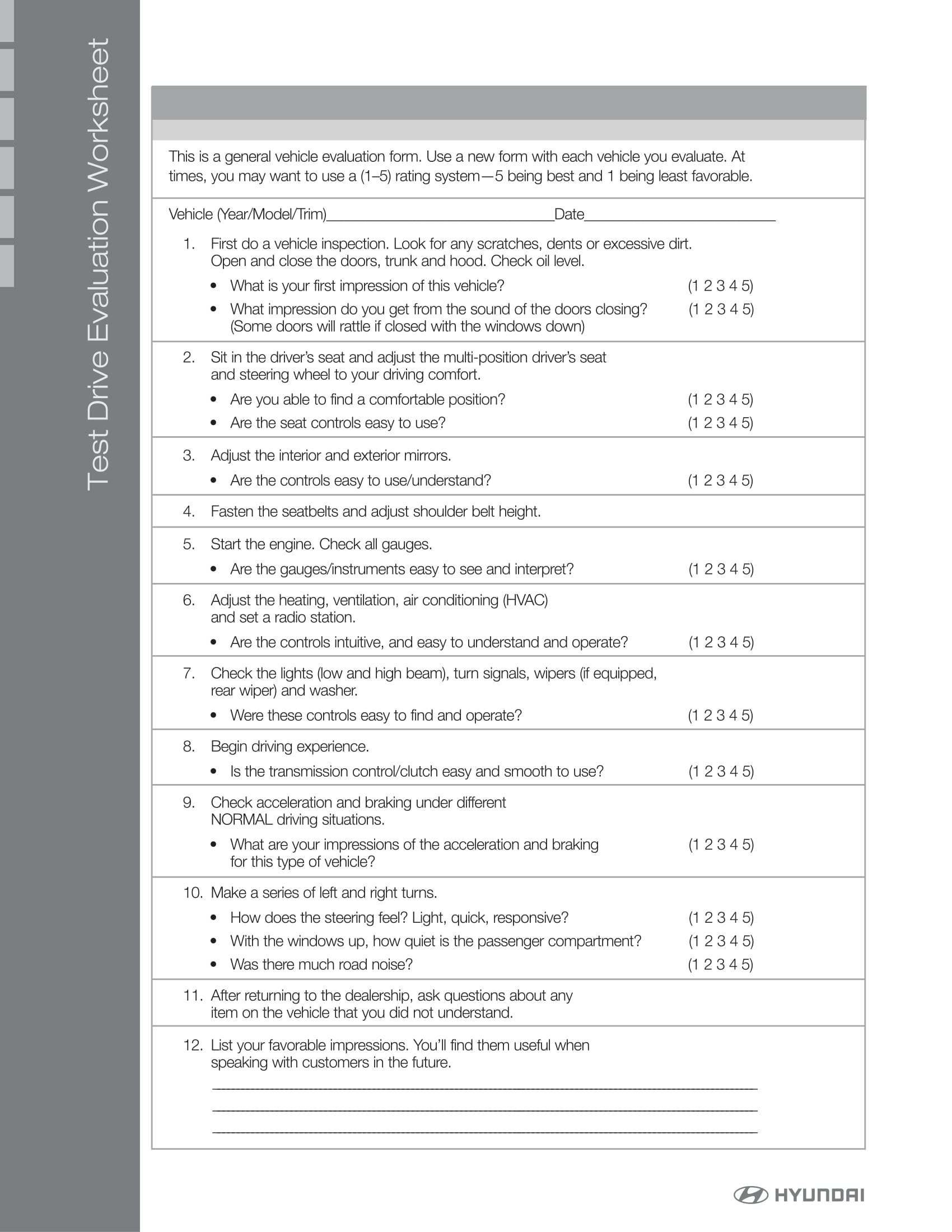 FREE 14+ Vehicle Evaluation Forms in PDF