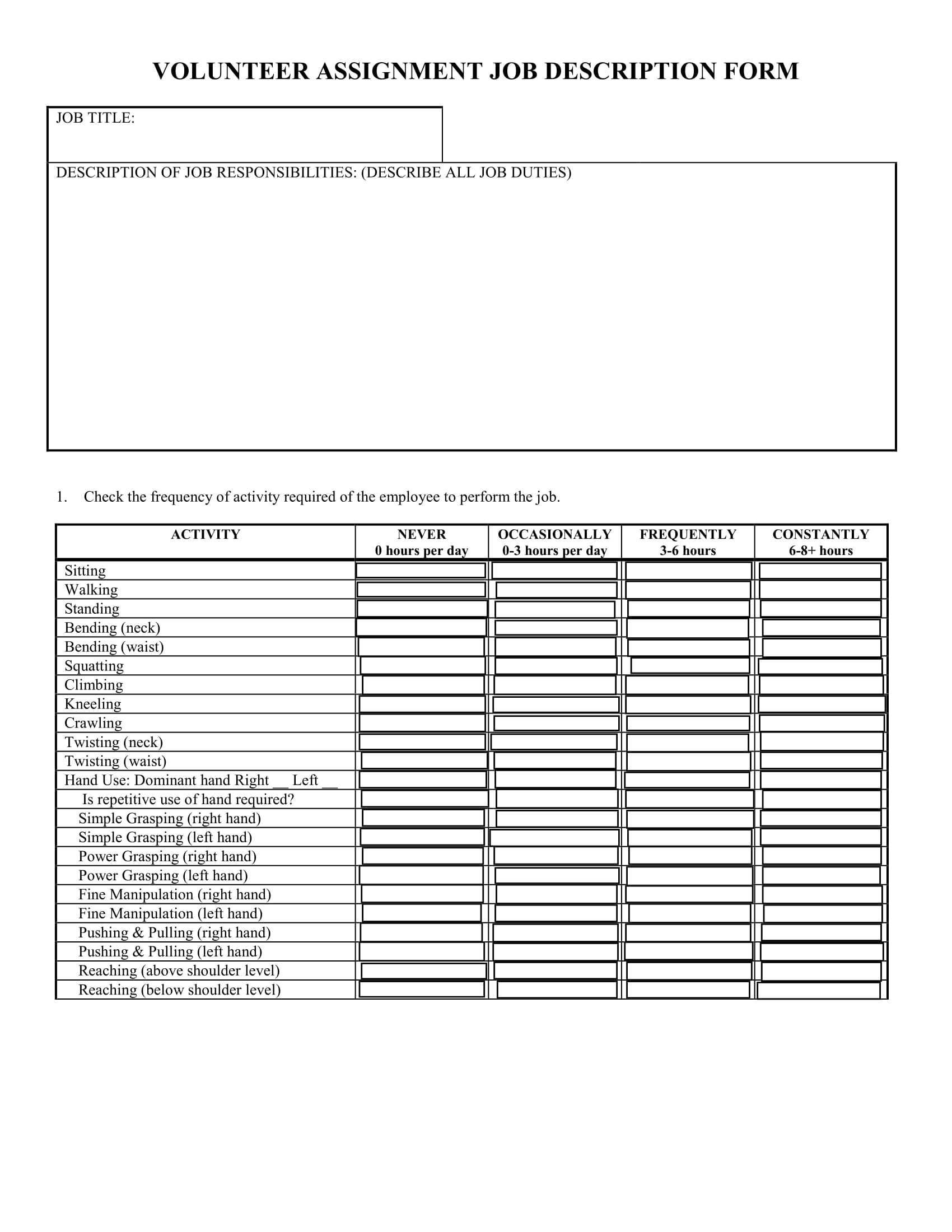 FREE 15 Job Description Forms In PDF MS Word