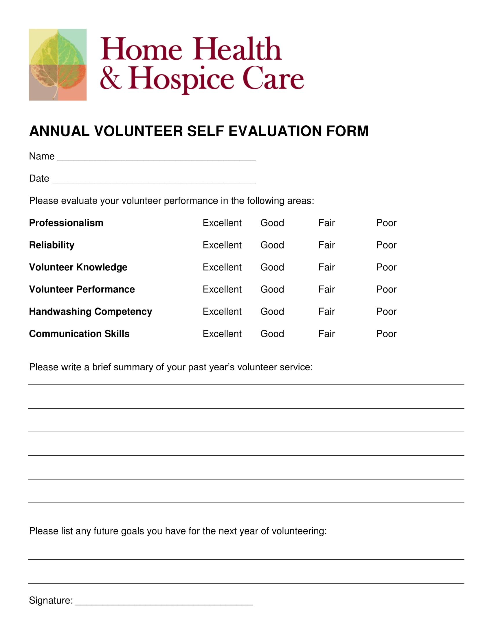 Free downloadable templates of volunteer forms