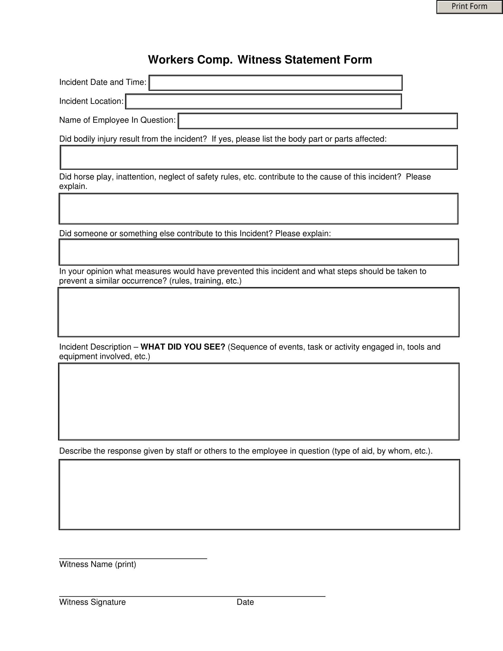 injury witness statement template