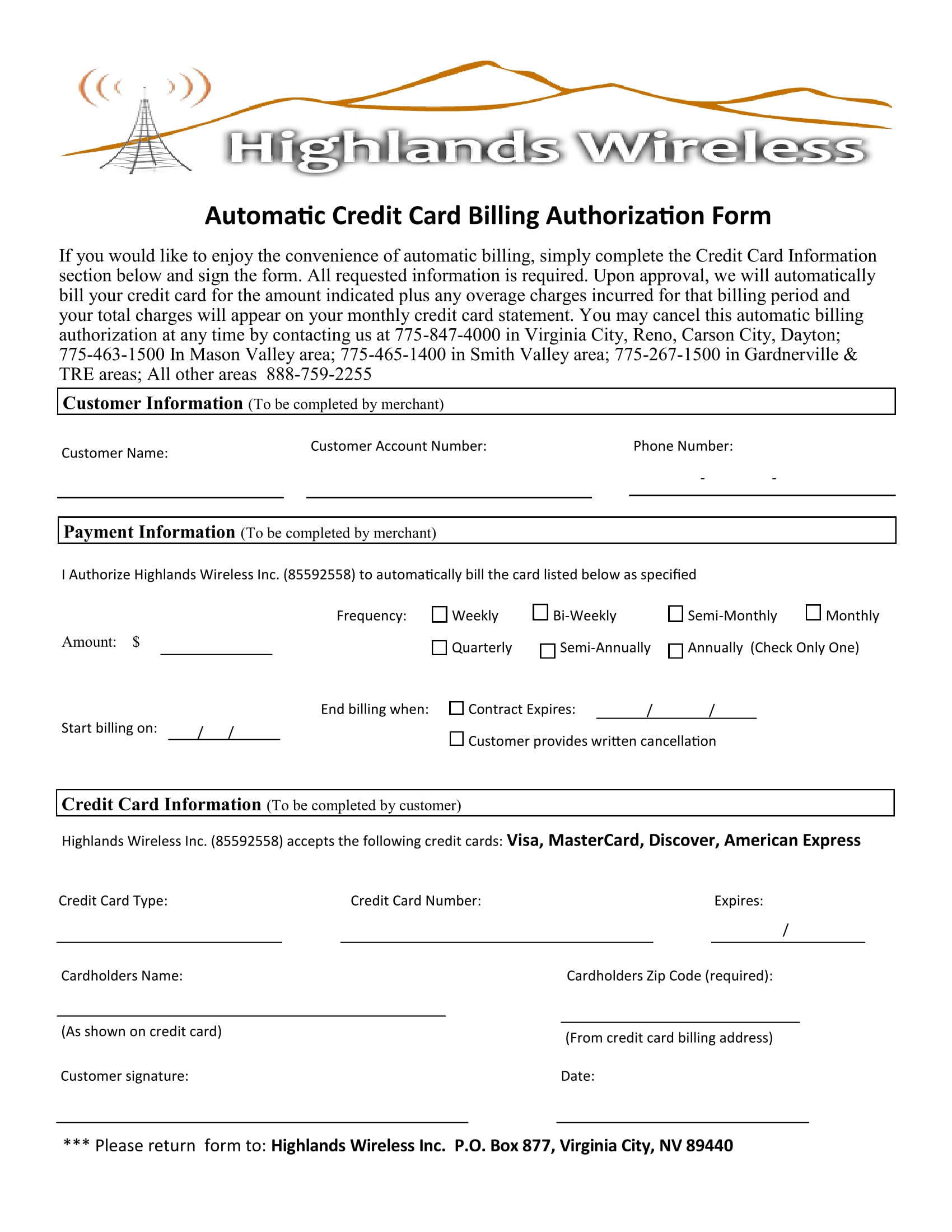 Free 5 Credit Card Billing Authorization Forms In Pdf Ms Word 7107