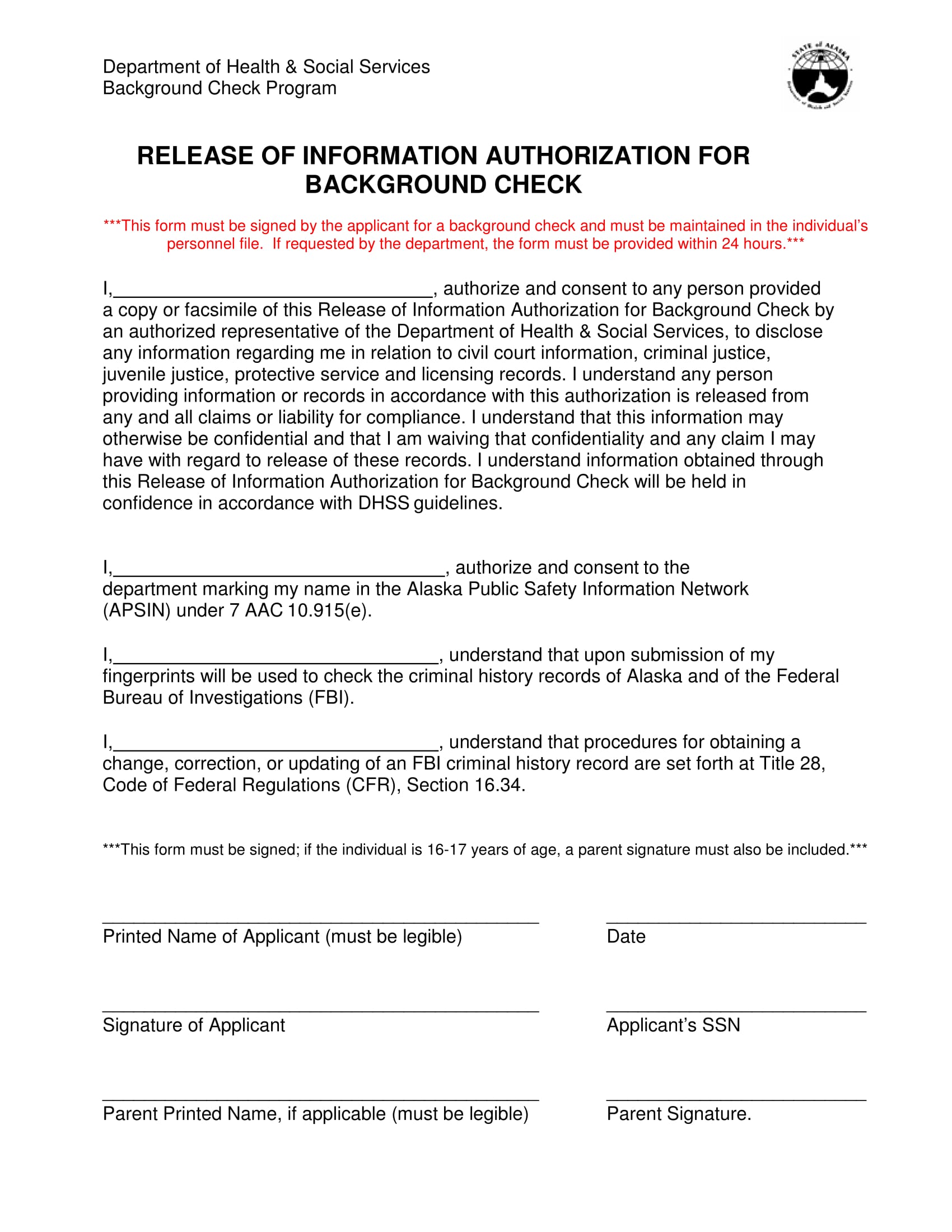 background release of information form 1