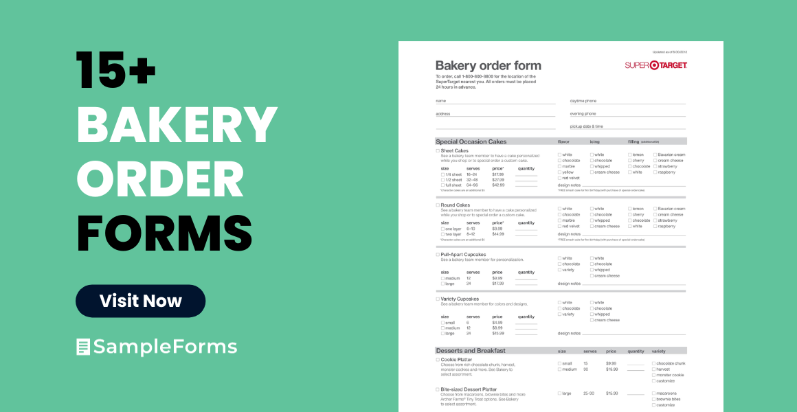 bakery order form