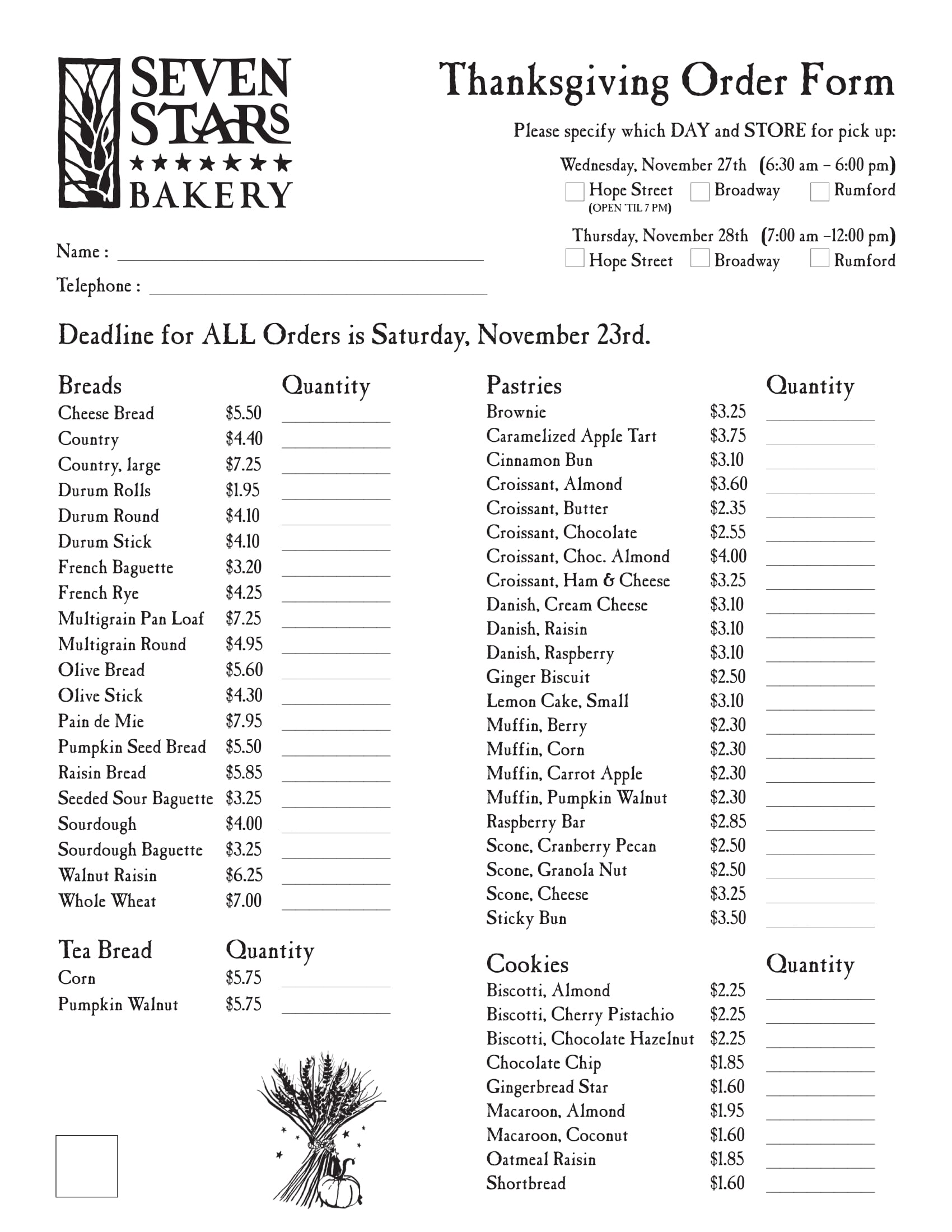 FREE 15 Bakery Order Forms In PDF Excel