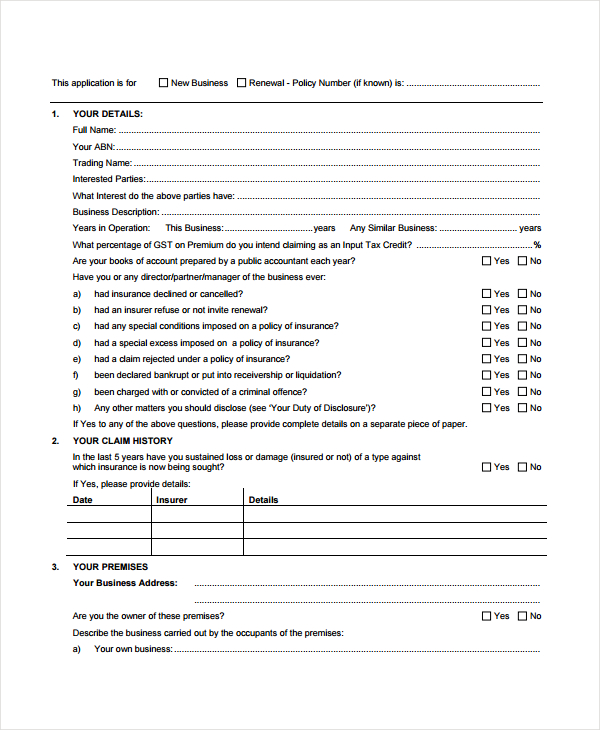 blank restaurant proposal form