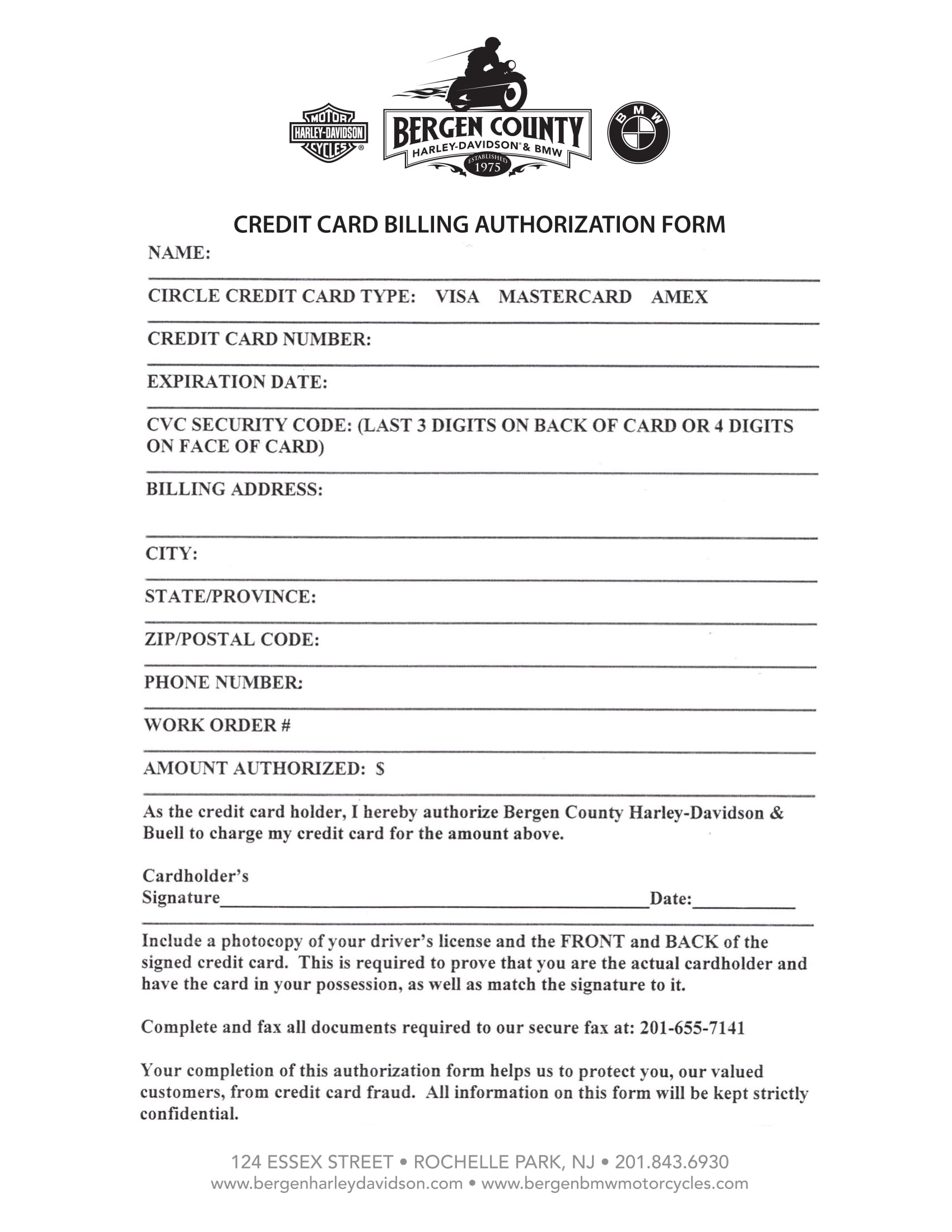 credit card billing authorization form 1