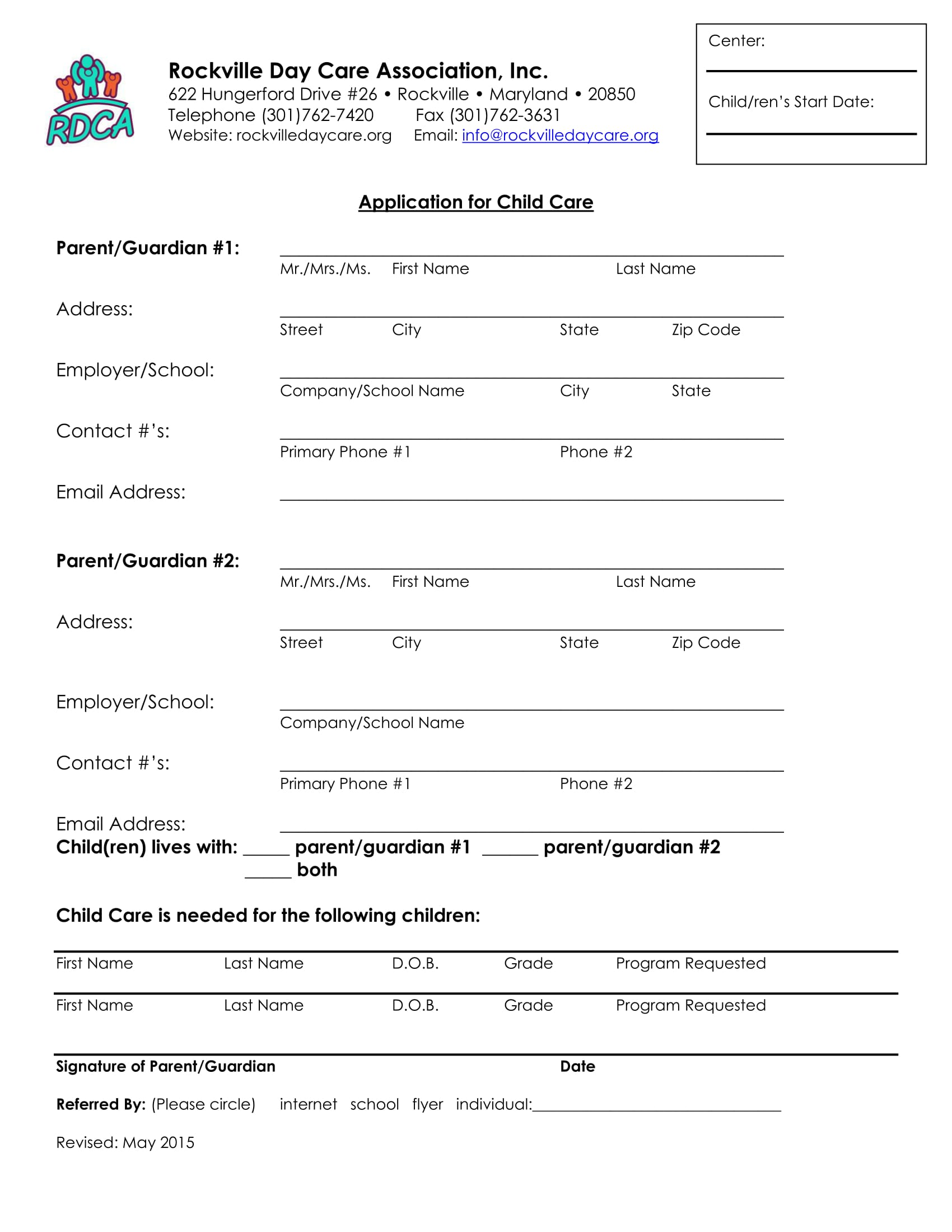FREE 14 Daycare Information Forms In MS Word PDF