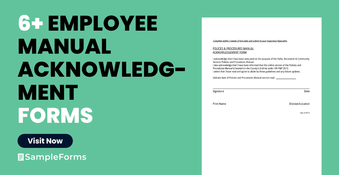 employee manual acknowledgment form