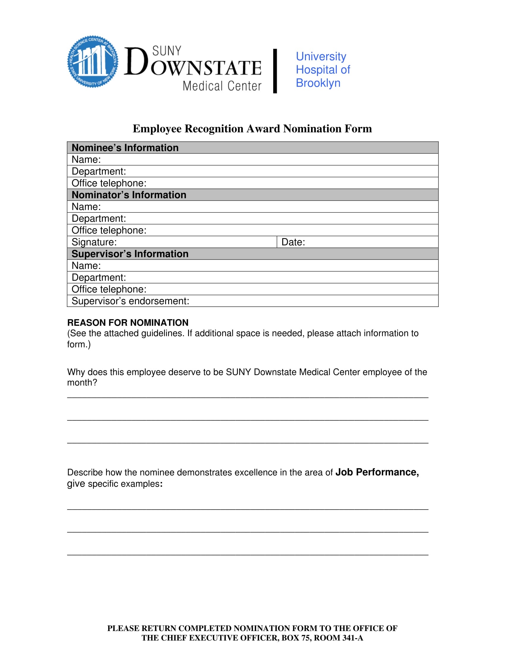 Printable Nomination Form Template Printable Form, Templates and Letter