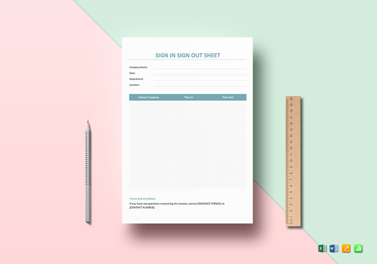 employee sign in sign out sheet template