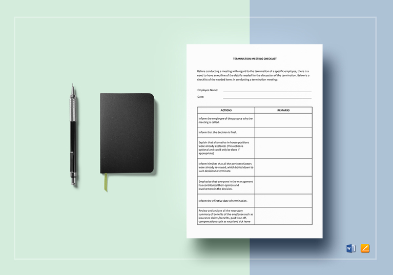 FREE 4+ Employee Termination Checklist Forms in MS Word | Excel | PDF