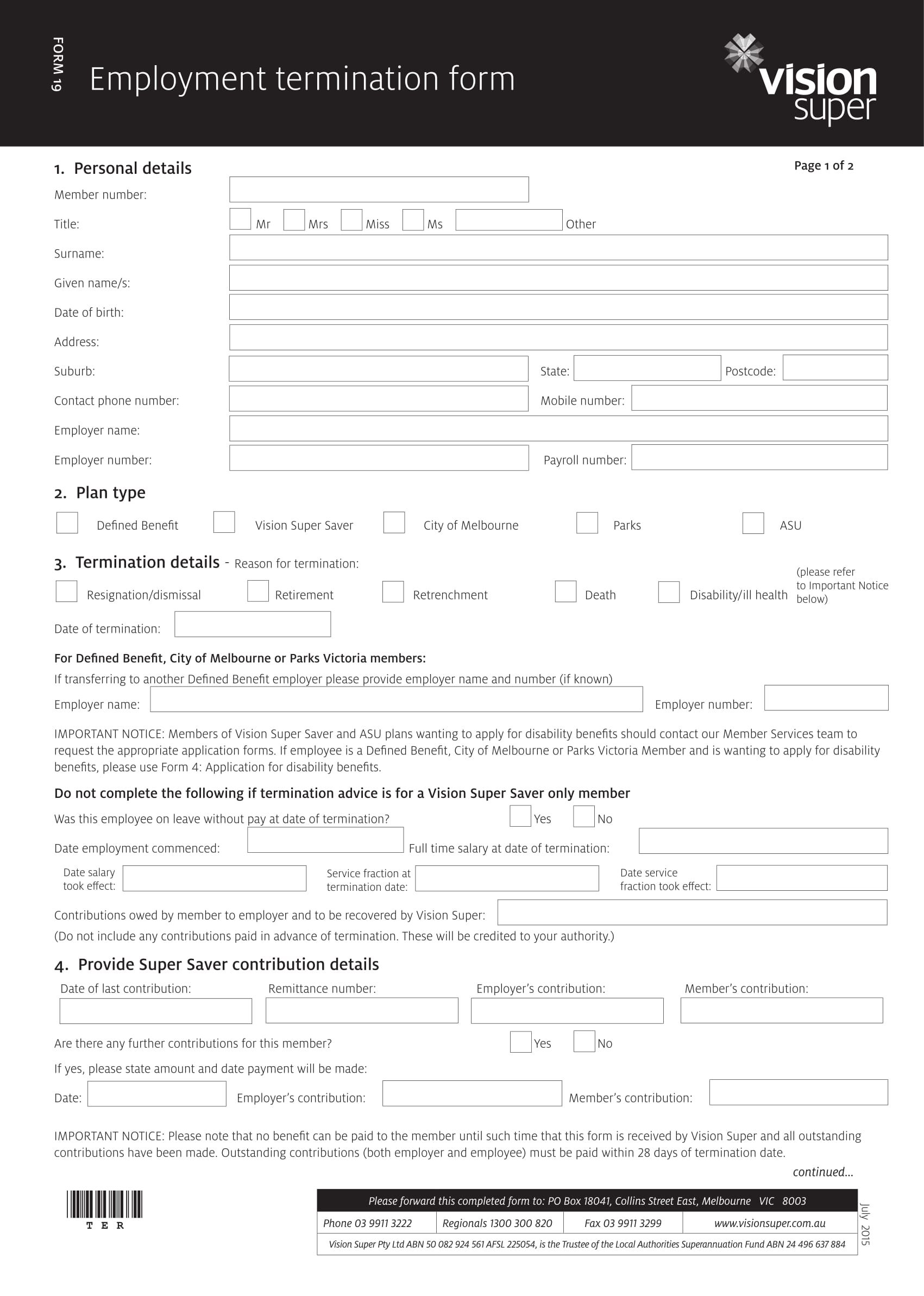 FREE 4 Employee Termination Forms In MS Word PDF Excel