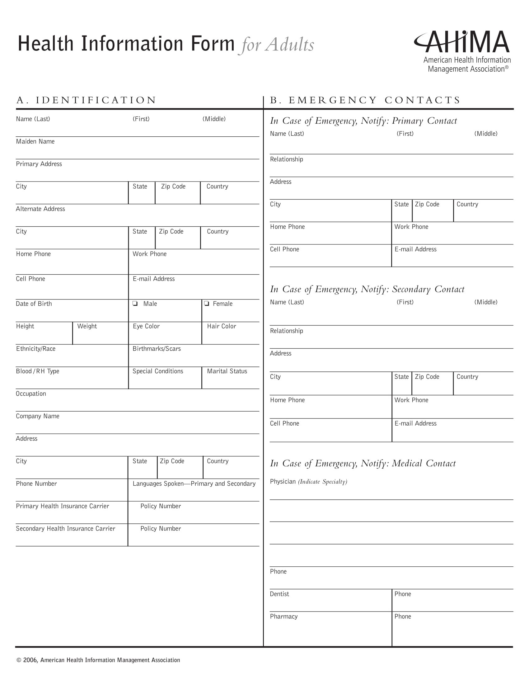 exhaustive health information form 01