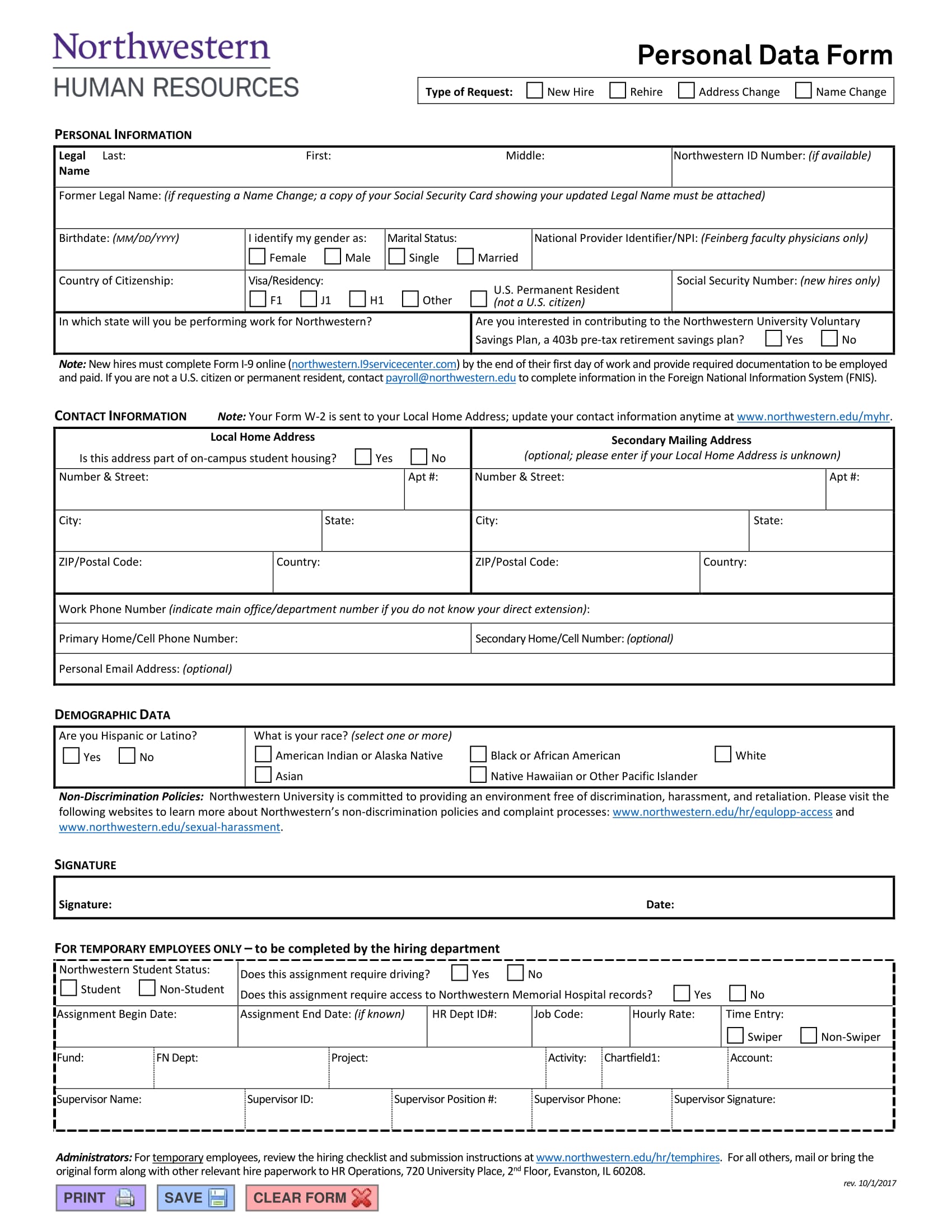 fillable personal data form 1