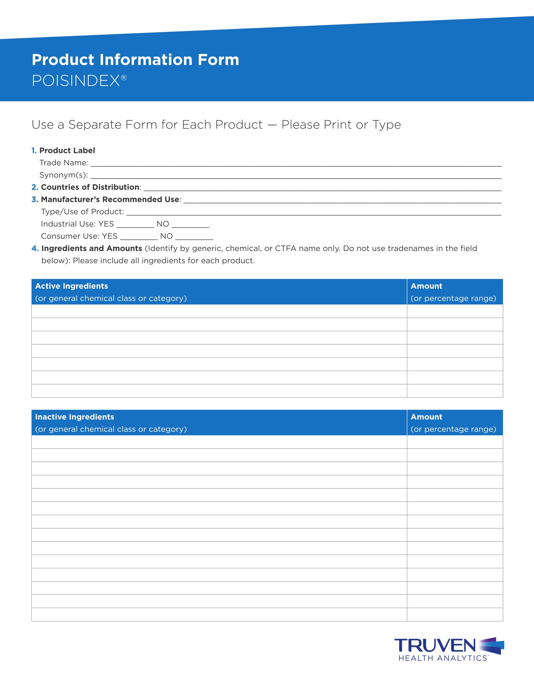 fillable product information form 1