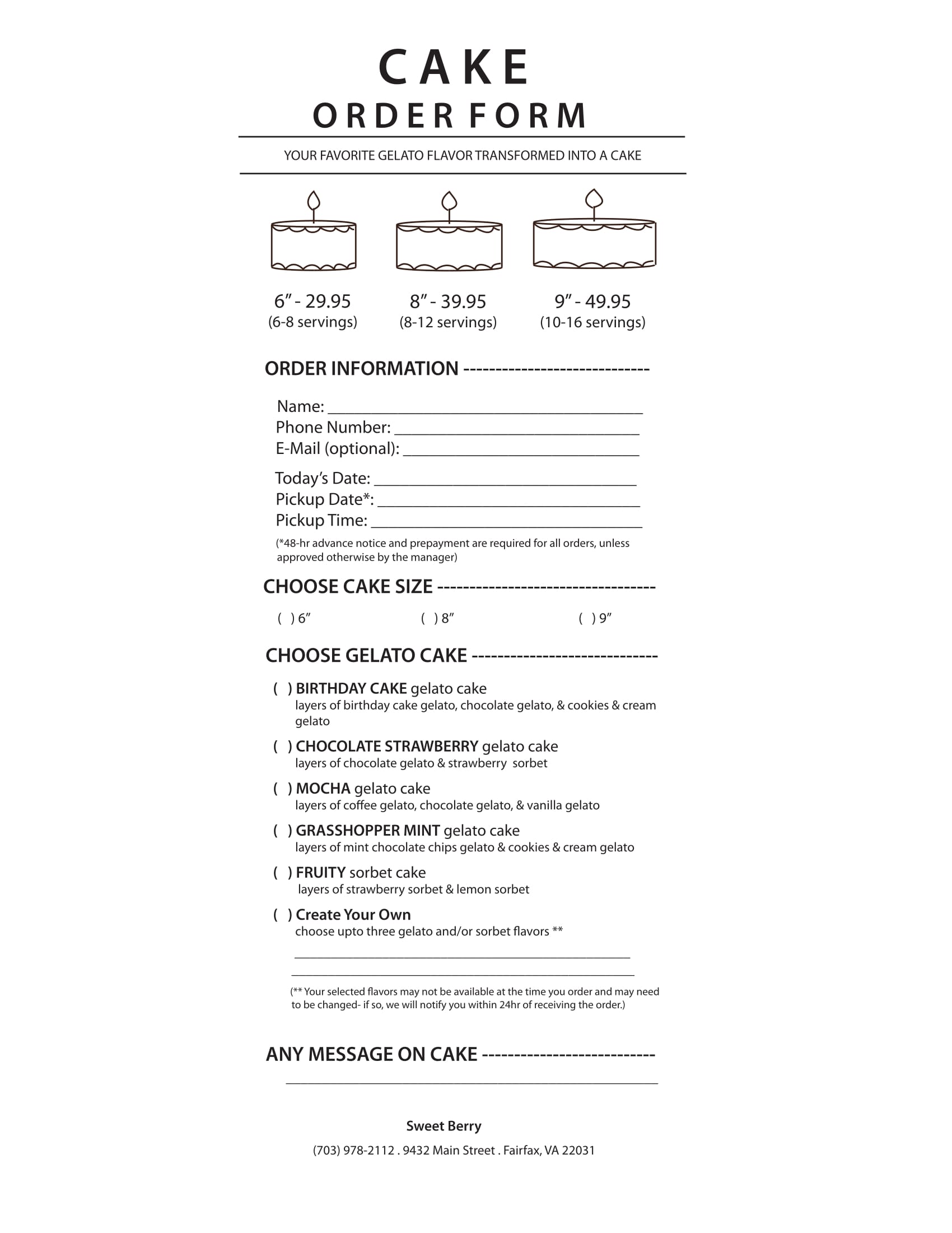 FREE 15+ Cake Order Forms in Excel | PDF | MS Word