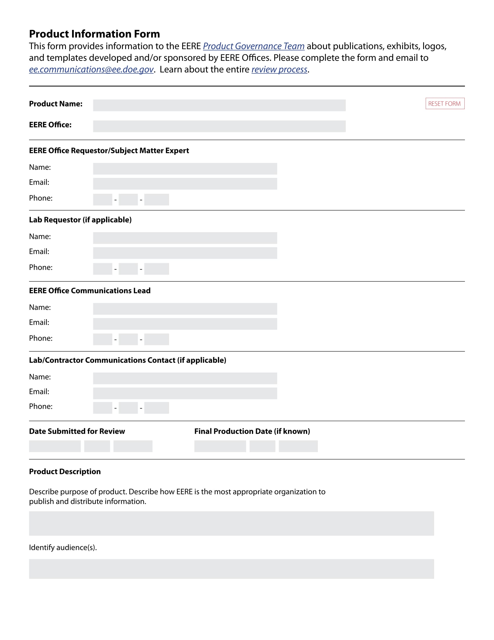 interactive product information form 1