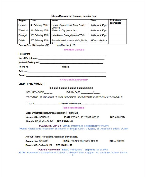 FREE 8+ Kitchen Management Forms in PDF MS Word