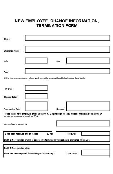 new employee termination form