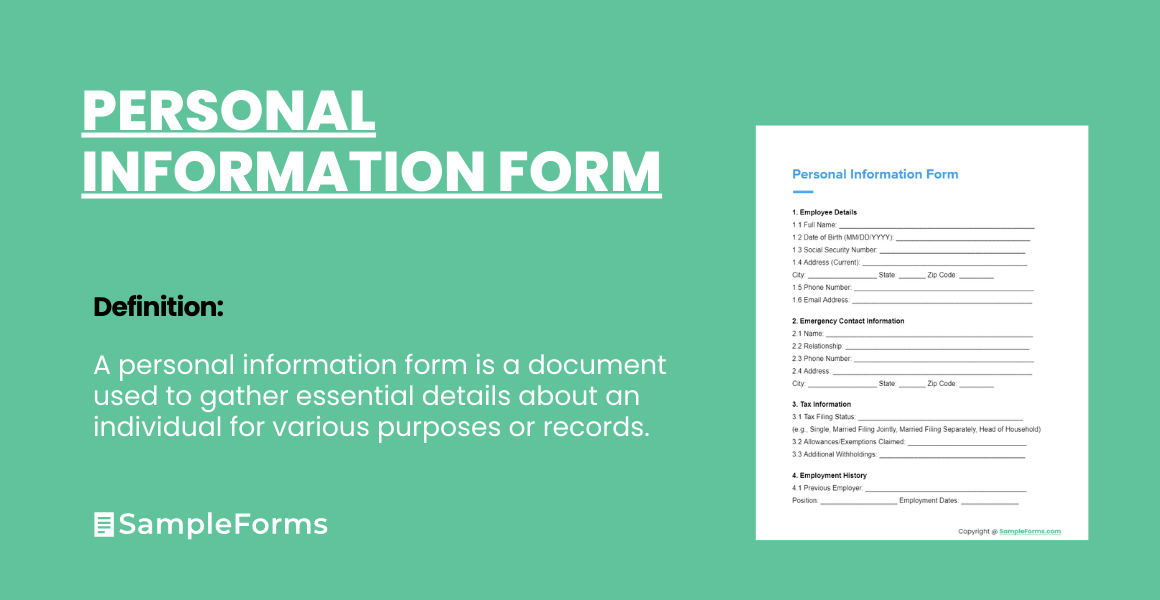 personal information form fi