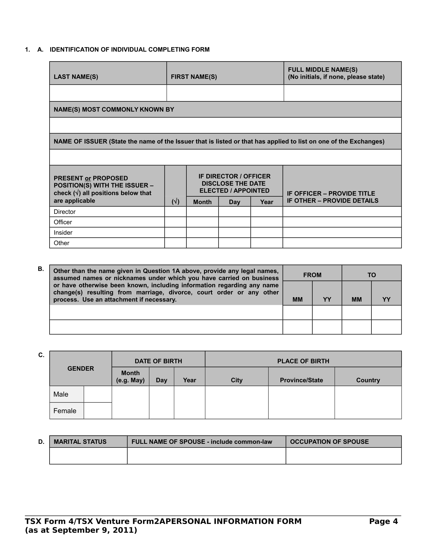 personal-information-form-template