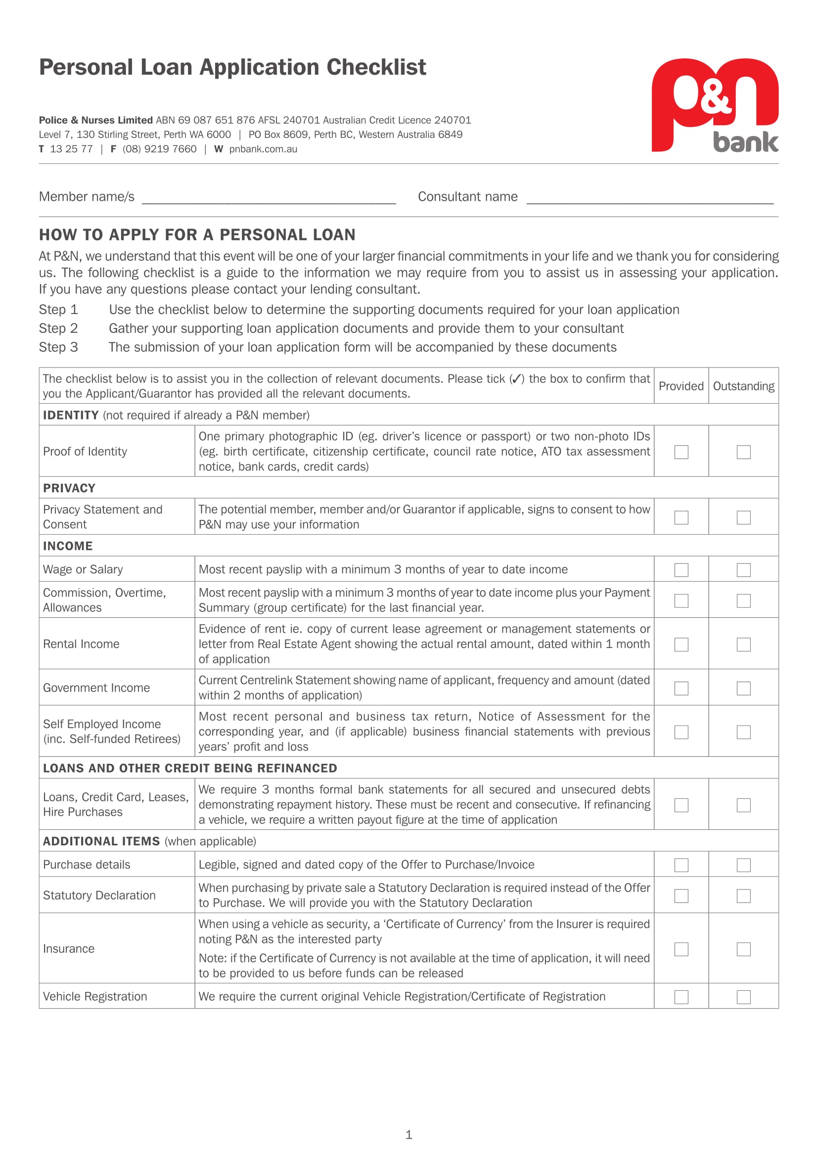 for form application sample scholarship Bank 3 PDF Form  Checklist Application Form   Loan and