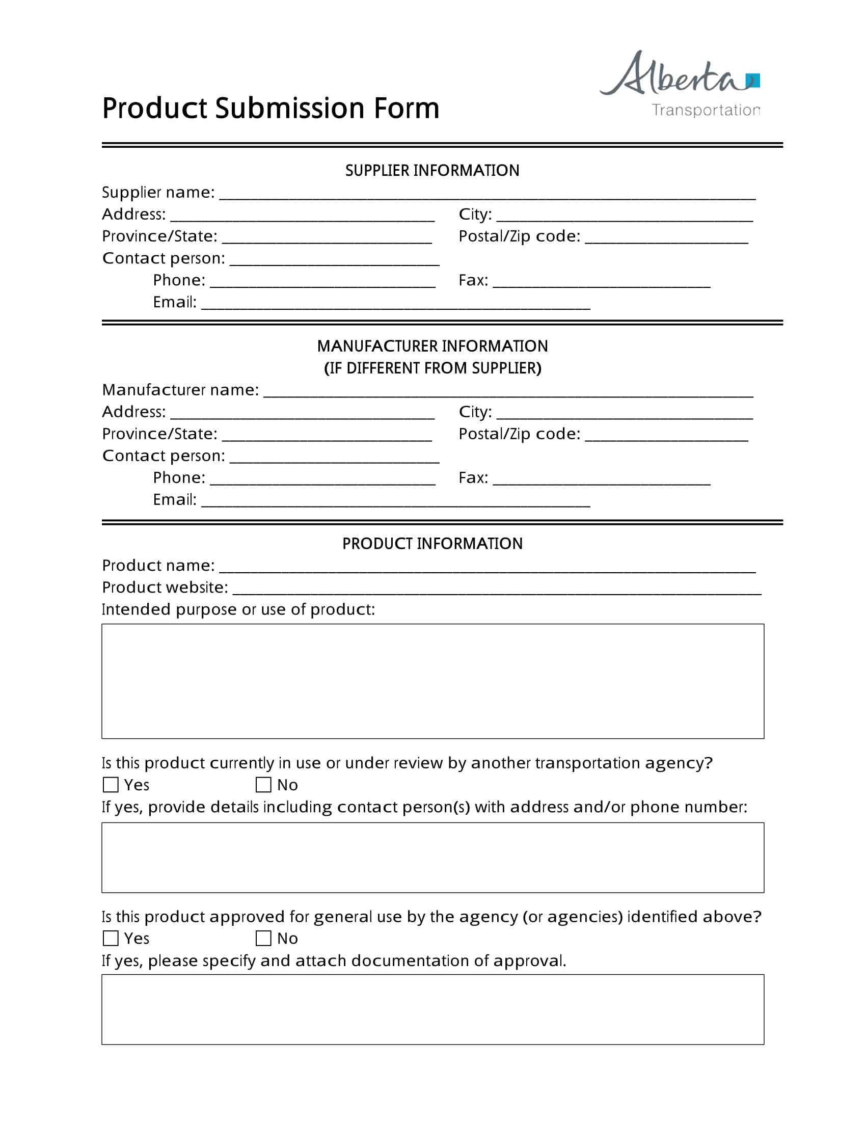 product submission information form 2