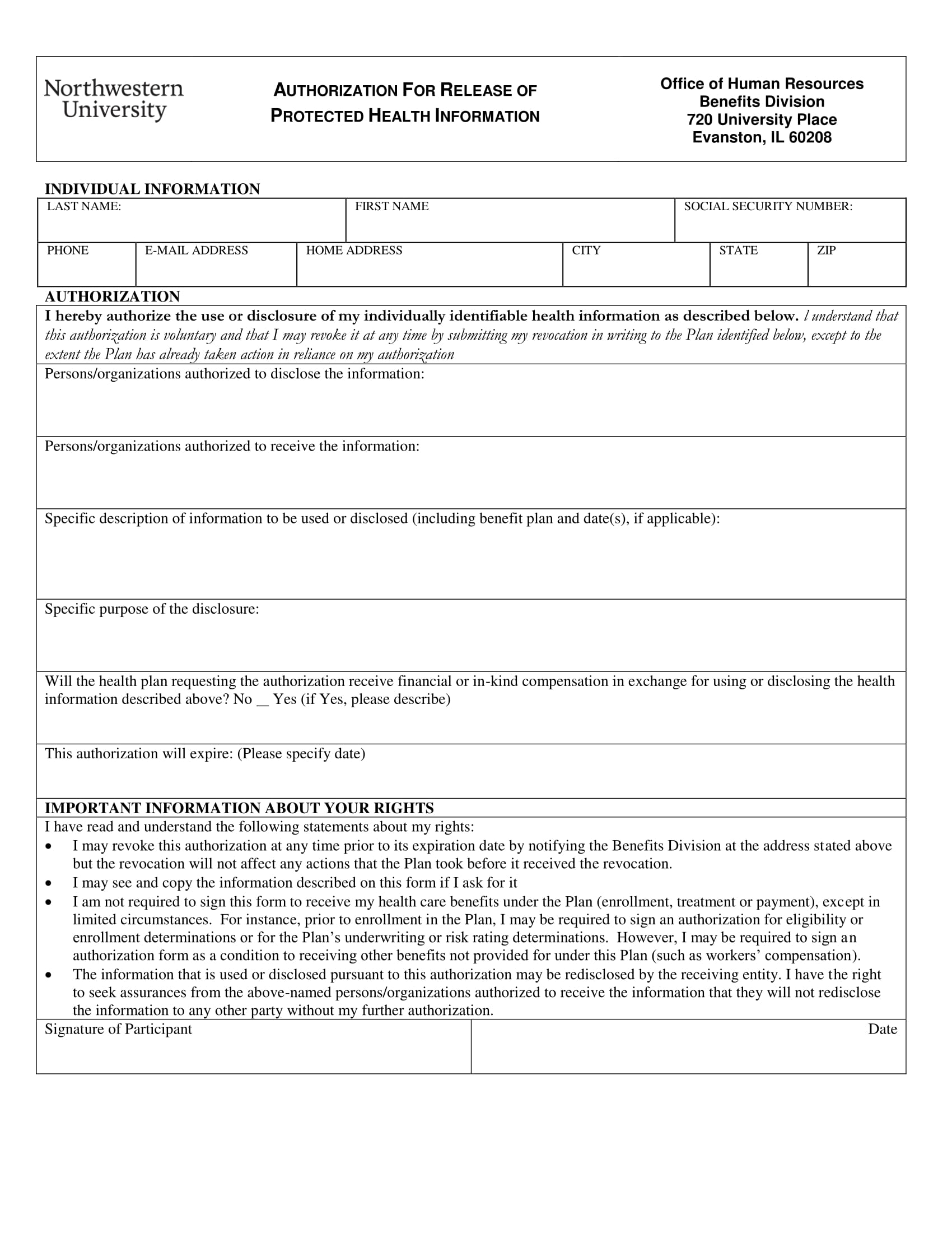 release of personal health information form 1
