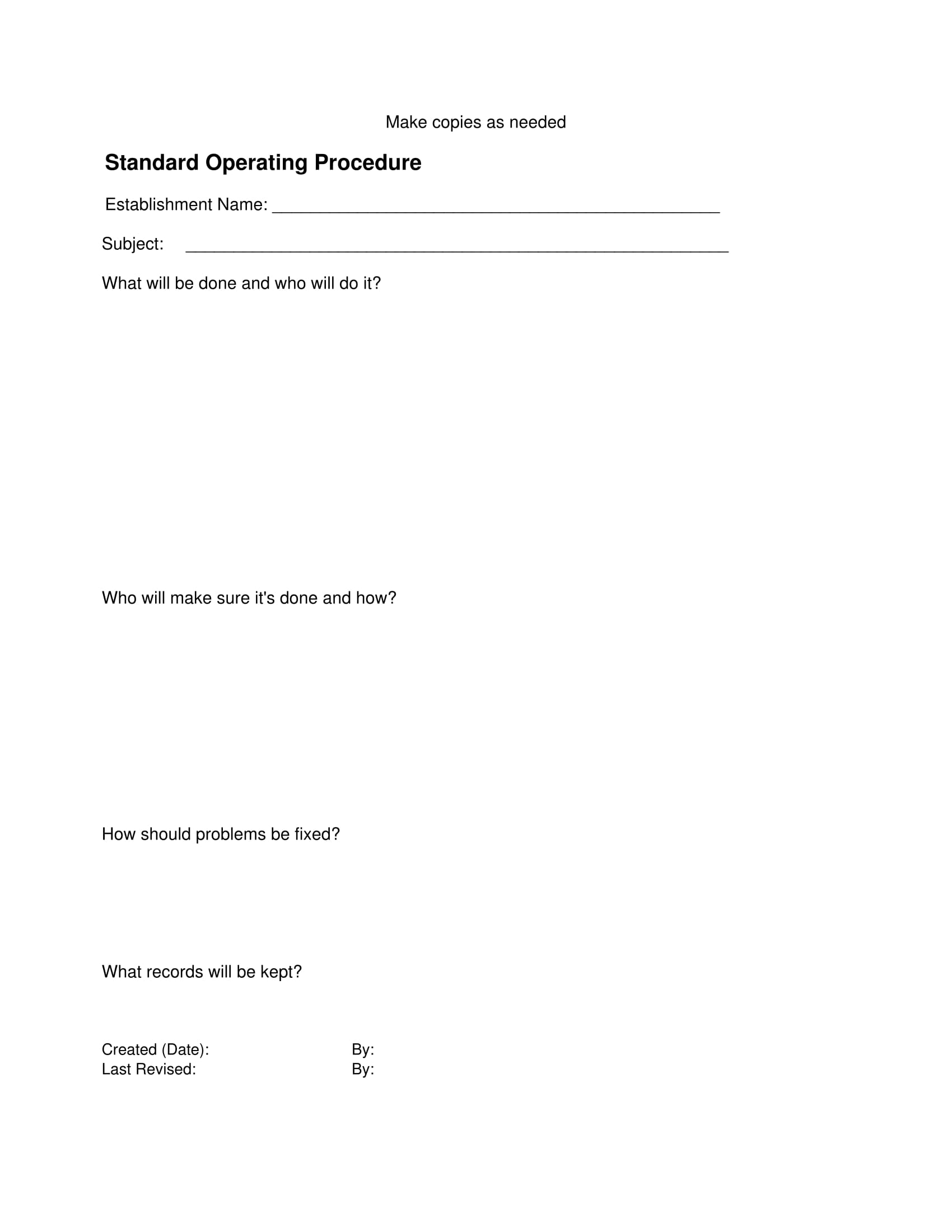 restaurant operation manual form 03