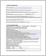 Restaurant Questionnaire Operations Form