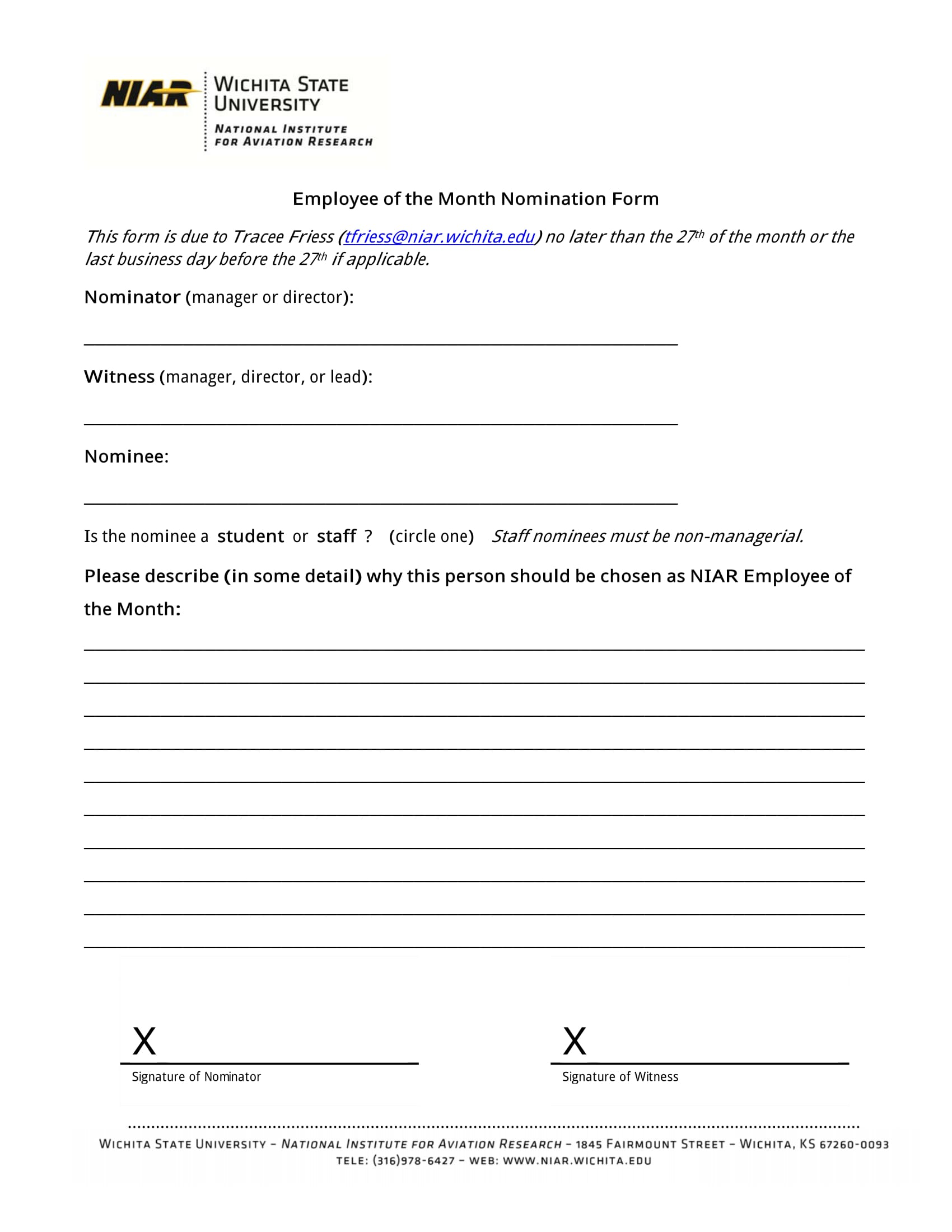 standard employee of the month vote form 1