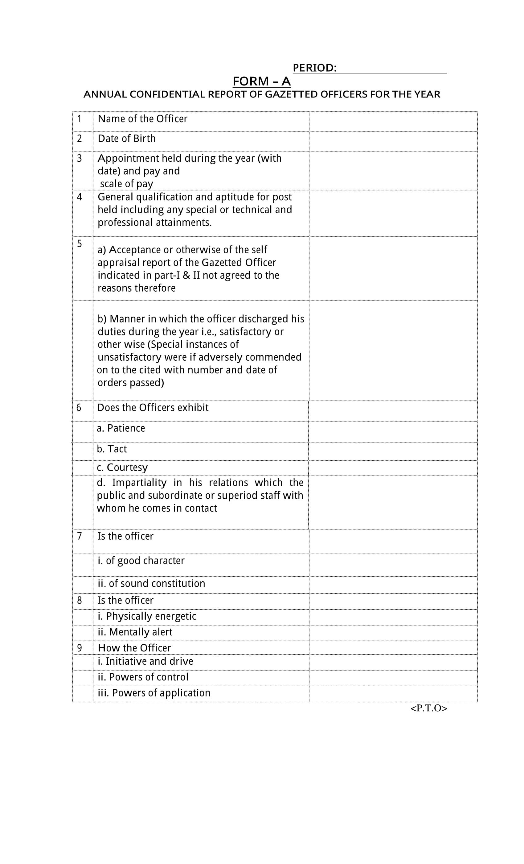 annual confdential report form 1