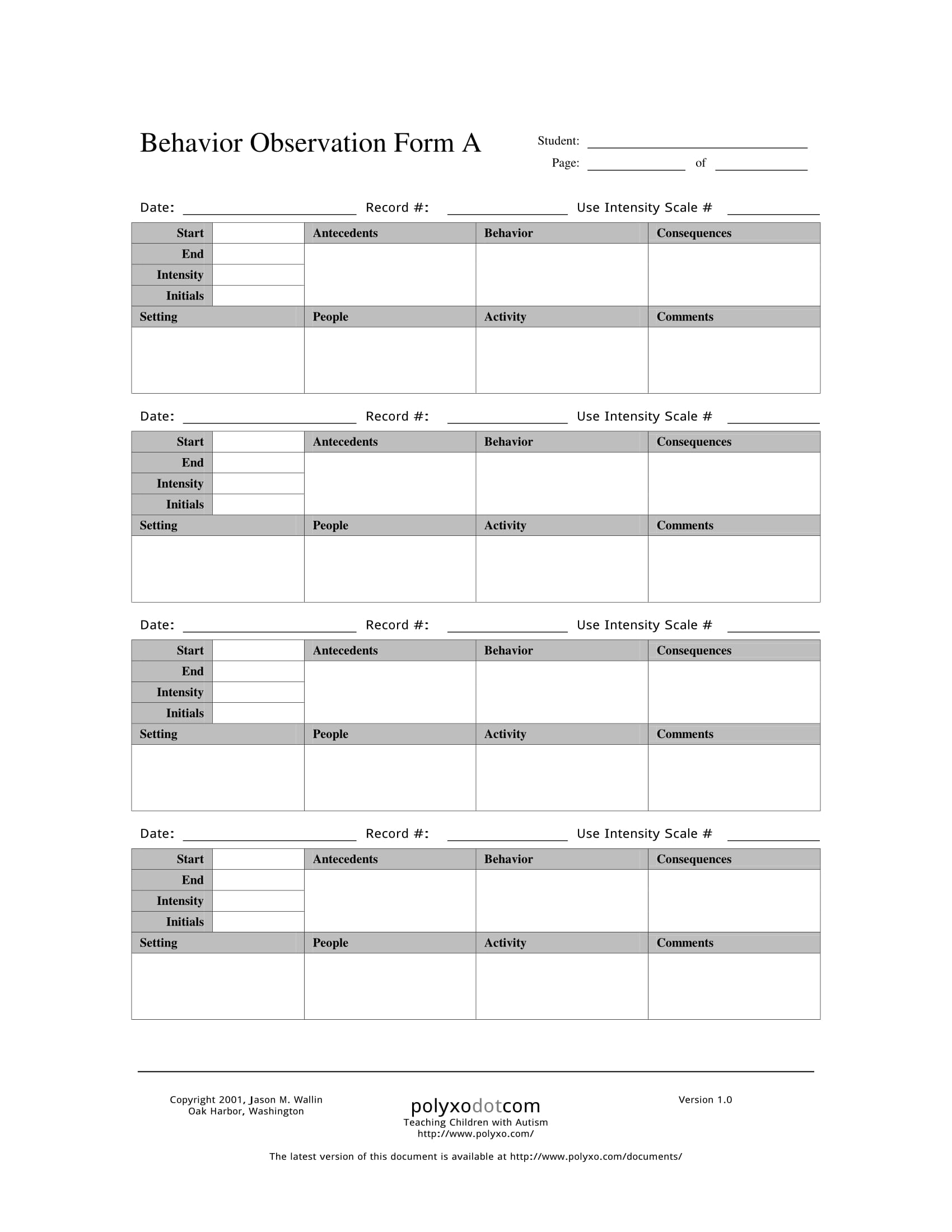 FREE 4+ Behavior Observation Forms in PDF MS Word