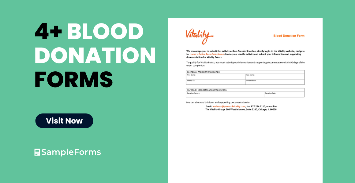 Blood Donation Form Template