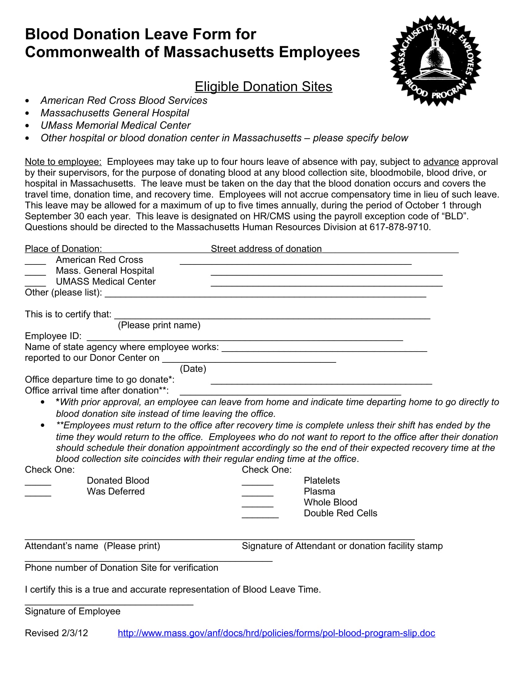 blood donation leave form in doc 1