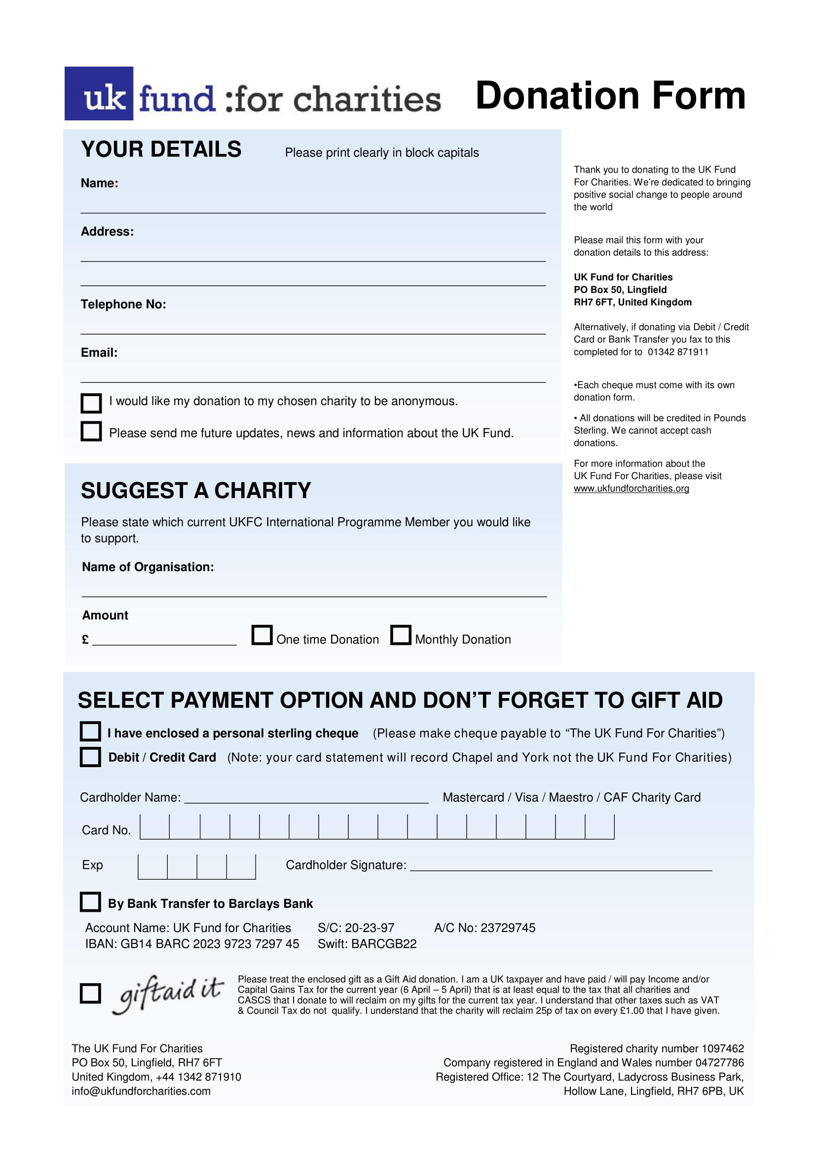 FREE 5+ Charity Donation Forms in PDF MS Word