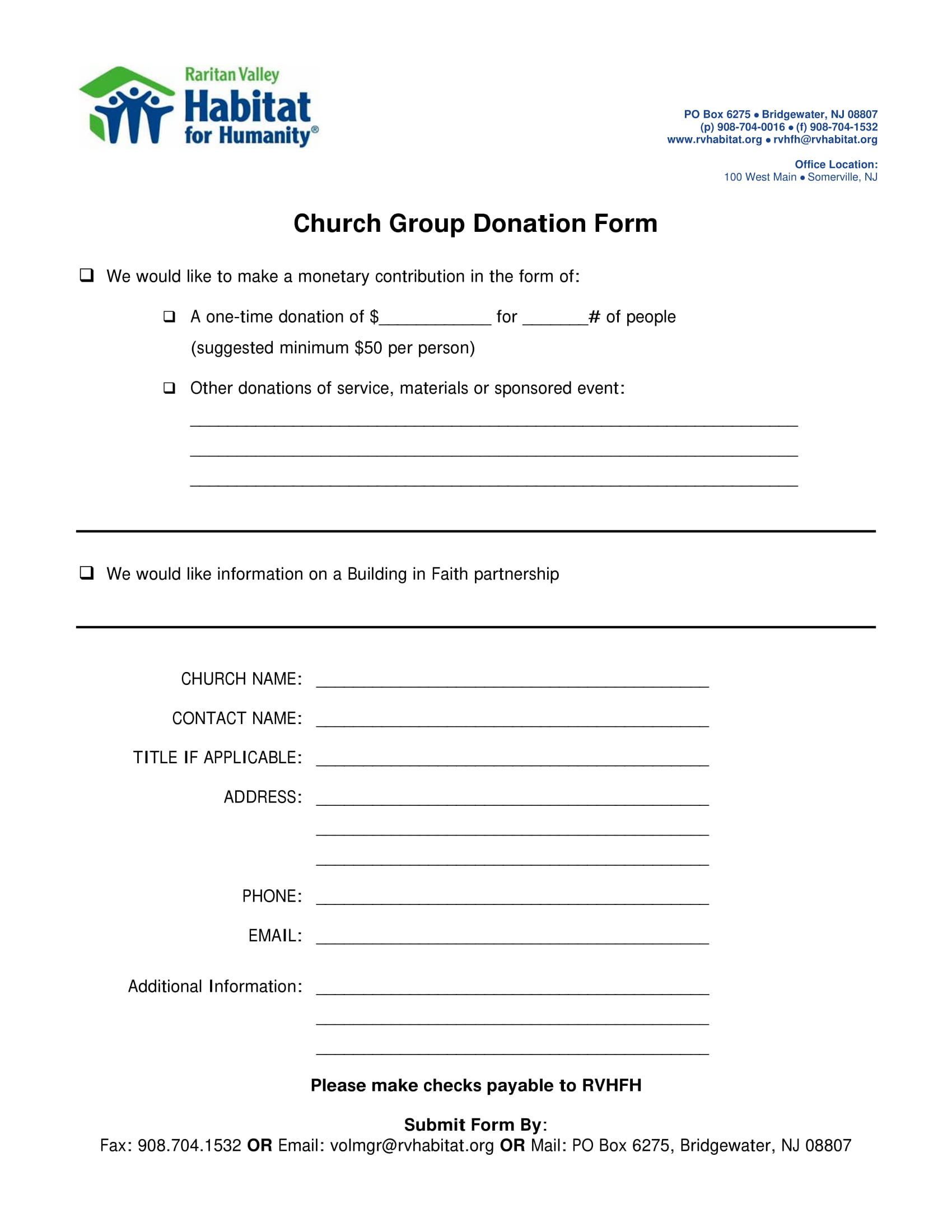 church group donation form 1