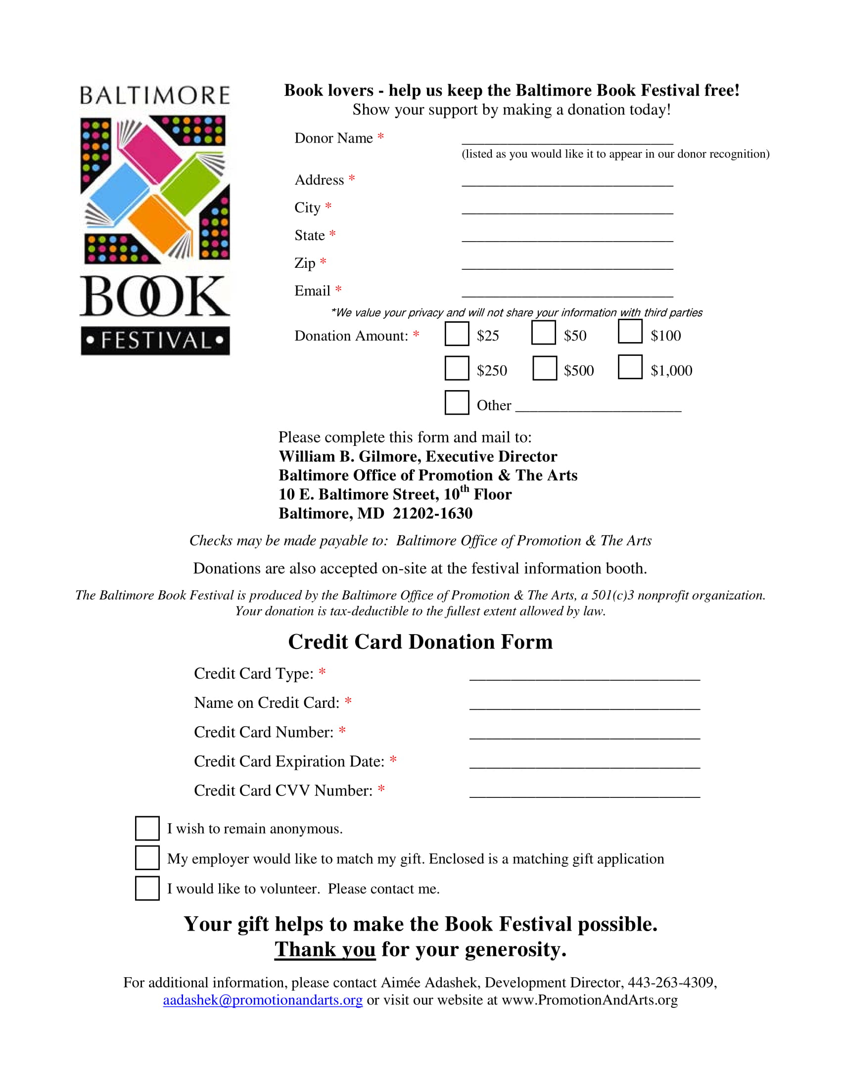 FREE 22+ Credit Card Donation Forms in PDF  MS Word For Donation Card Template Free