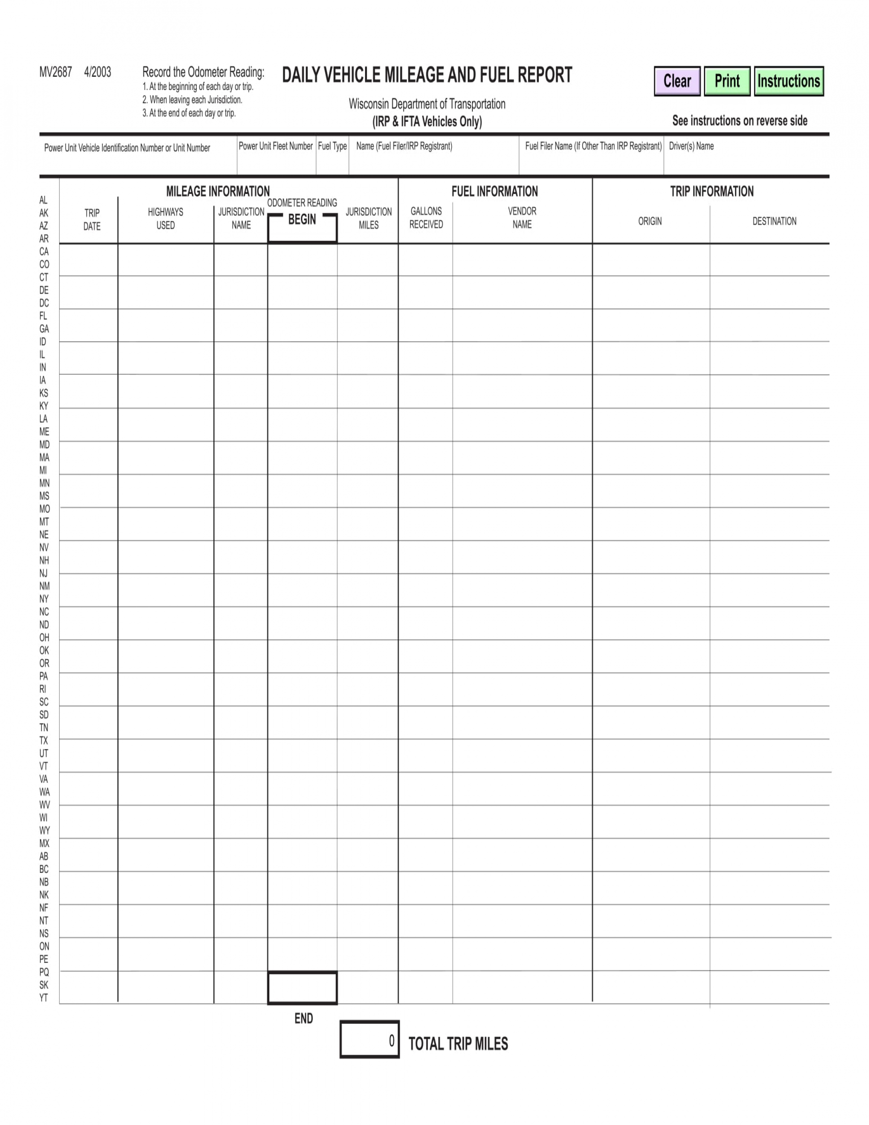 Free 5 Mileage Report Forms In Ms Word Pdf Excel 3195