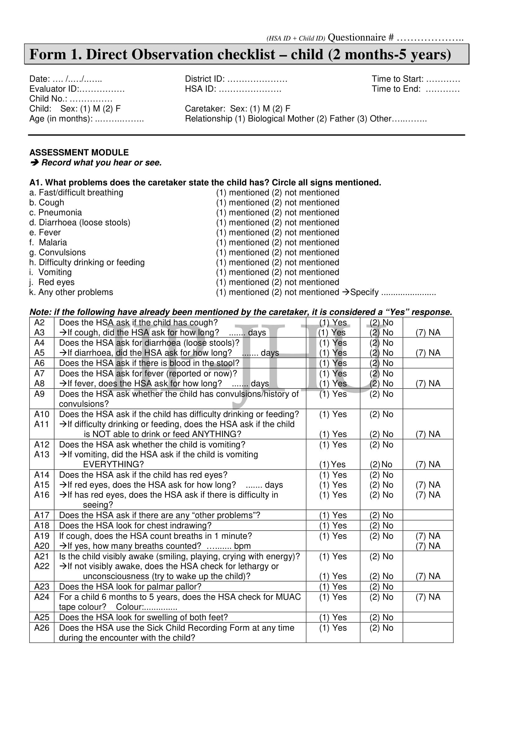 direct child observation checklist form 01