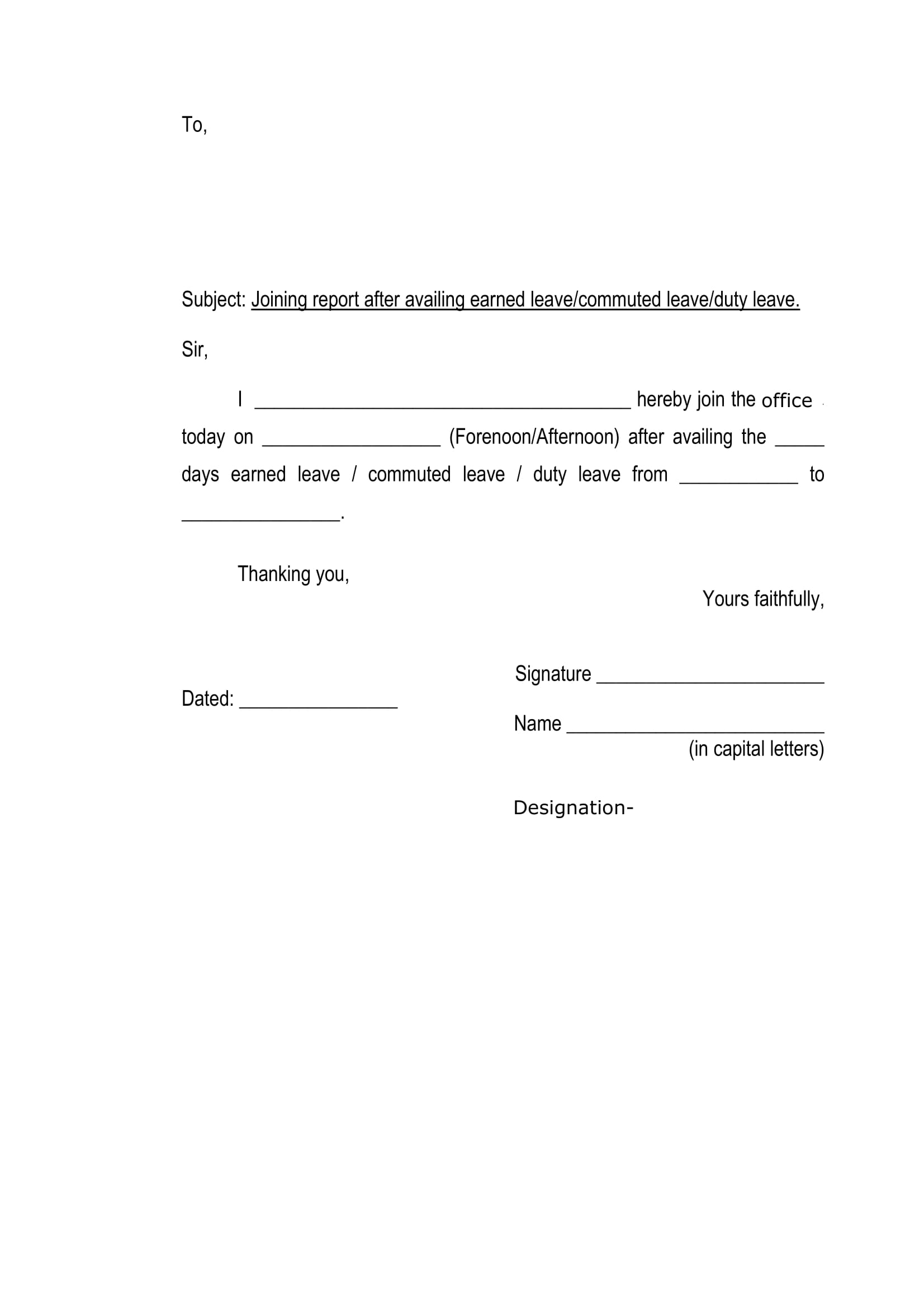 Job Joining Letter Sample Pdf