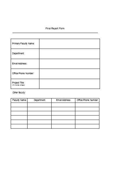 FREE 9+ Final Report Forms in PDF | MS Word | Excel