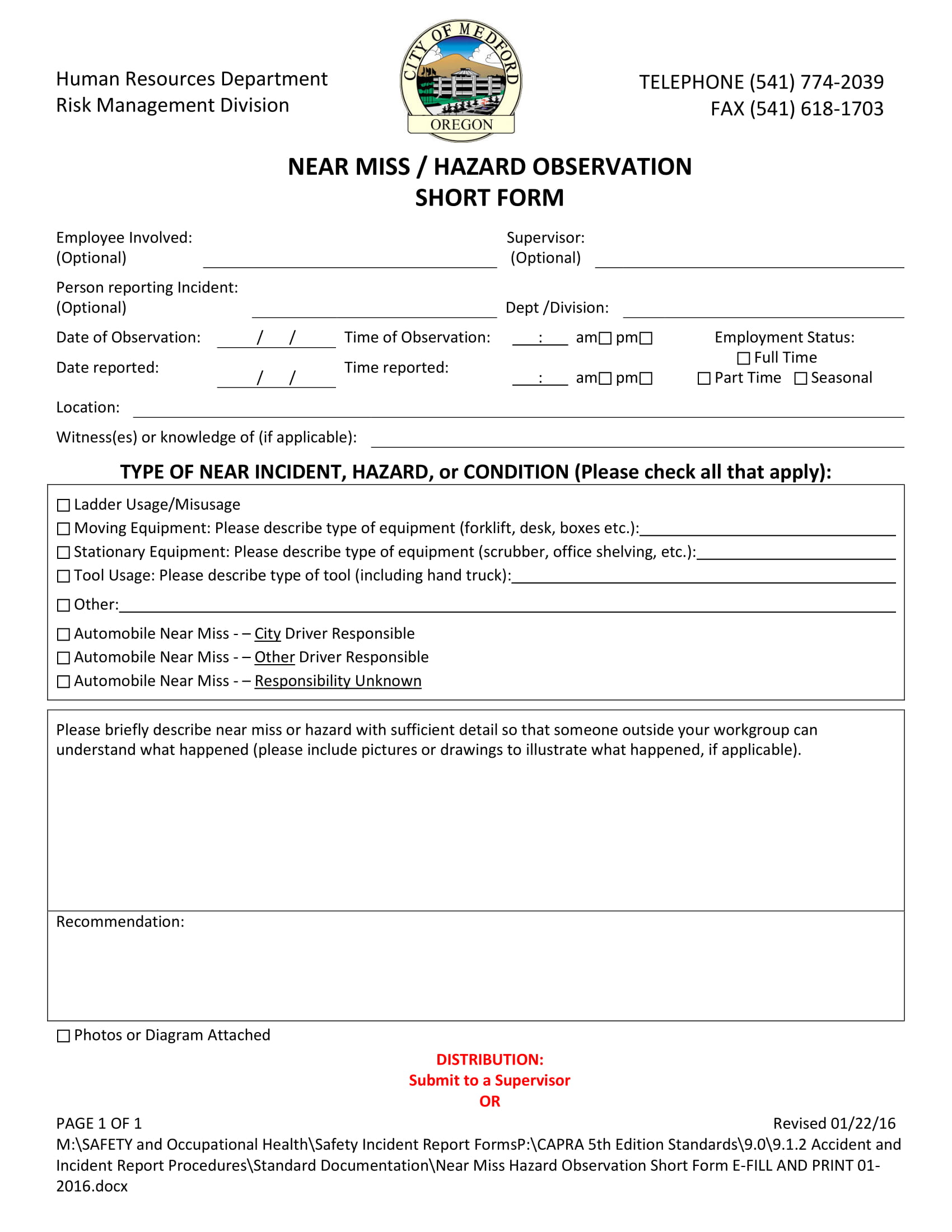 FREE 4+ Hazard Observation Forms in PDF