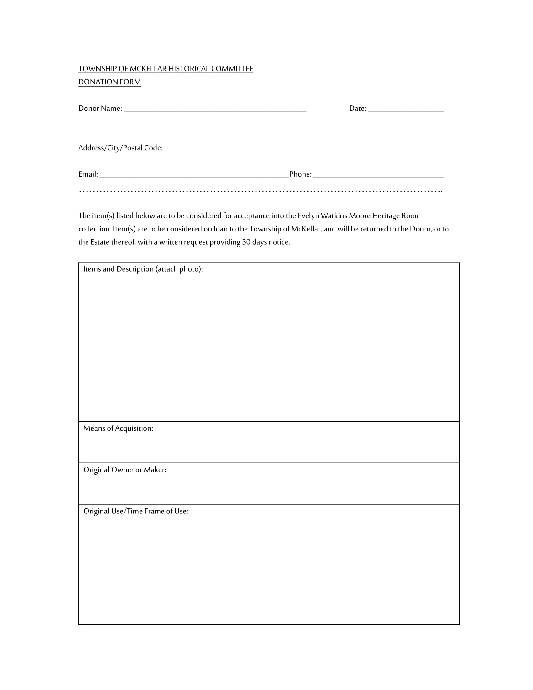 historical room donation form 1
