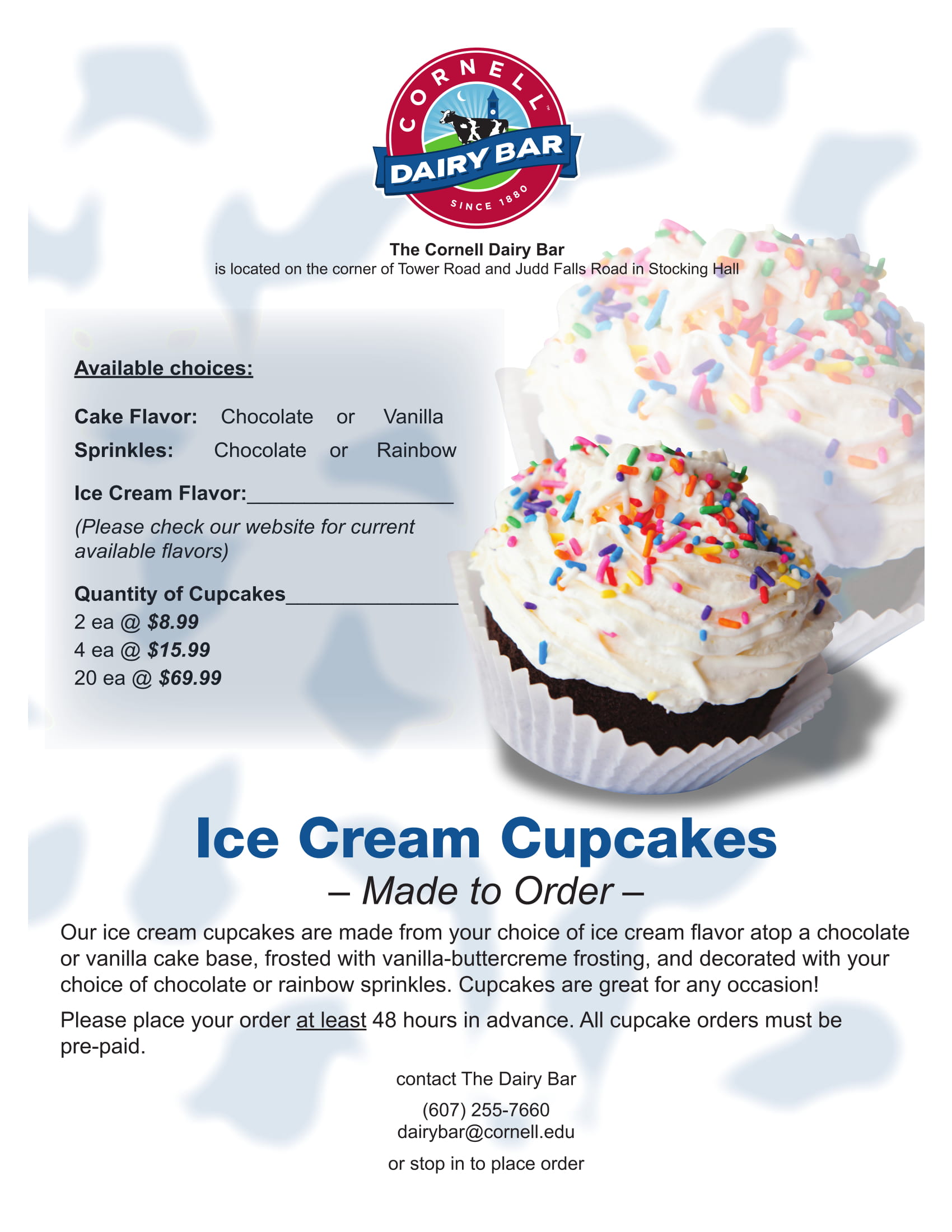 ice cream cupcake order form 1