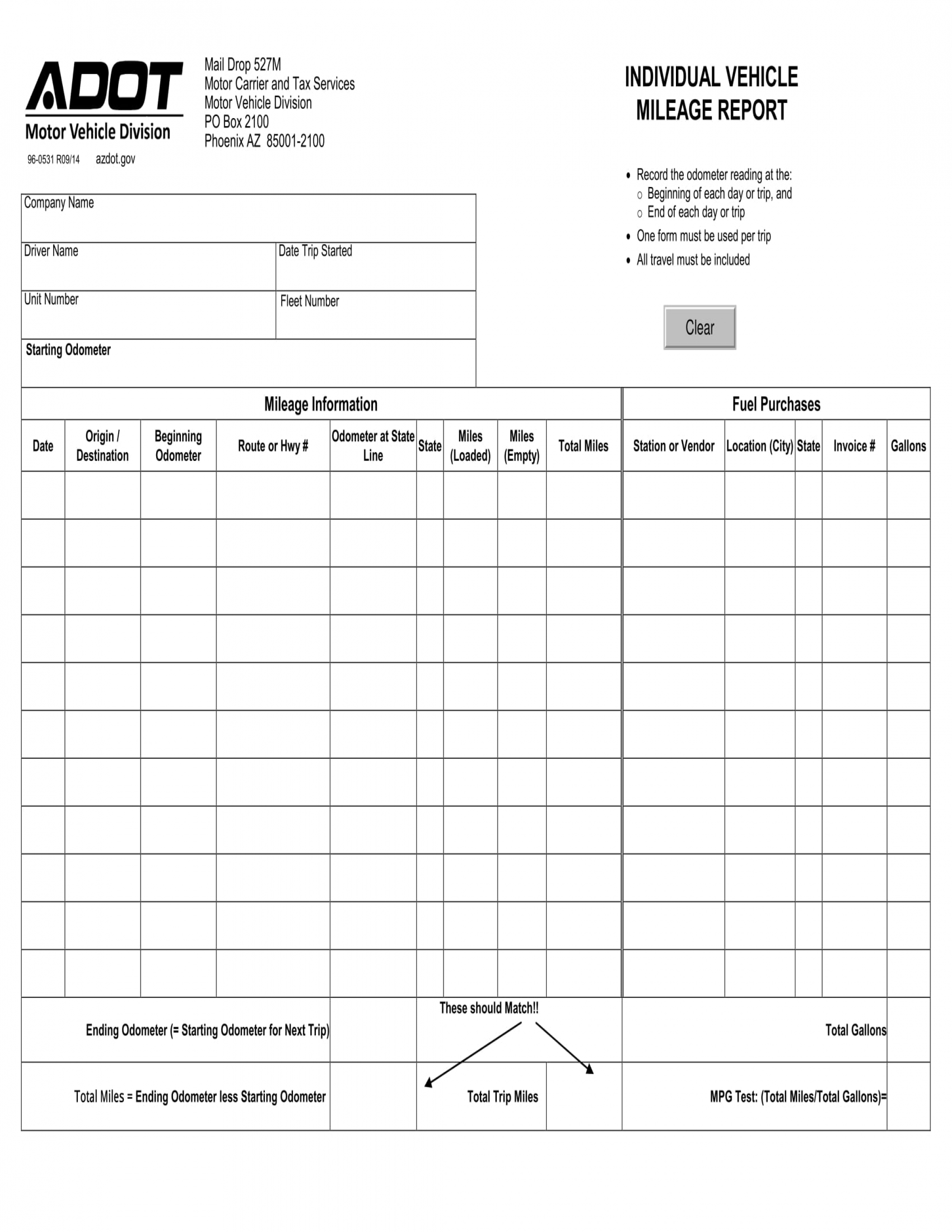 FREE 5+ Mileage Report Forms in MS Word PDF Excel