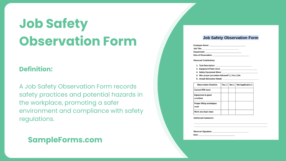 job safety observations form